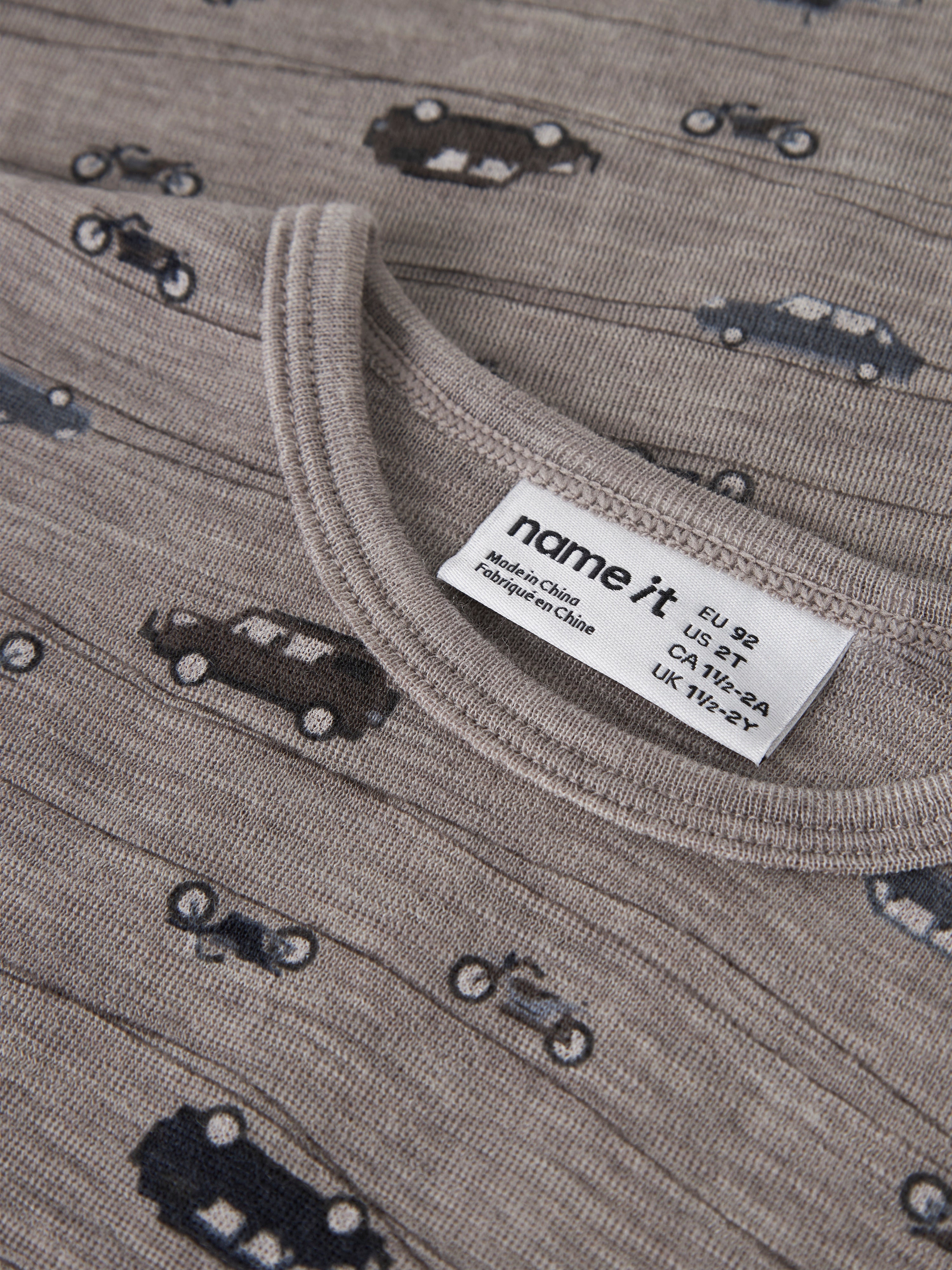 Name It Wang - Wool Rib LS Top - Satellite/Highway