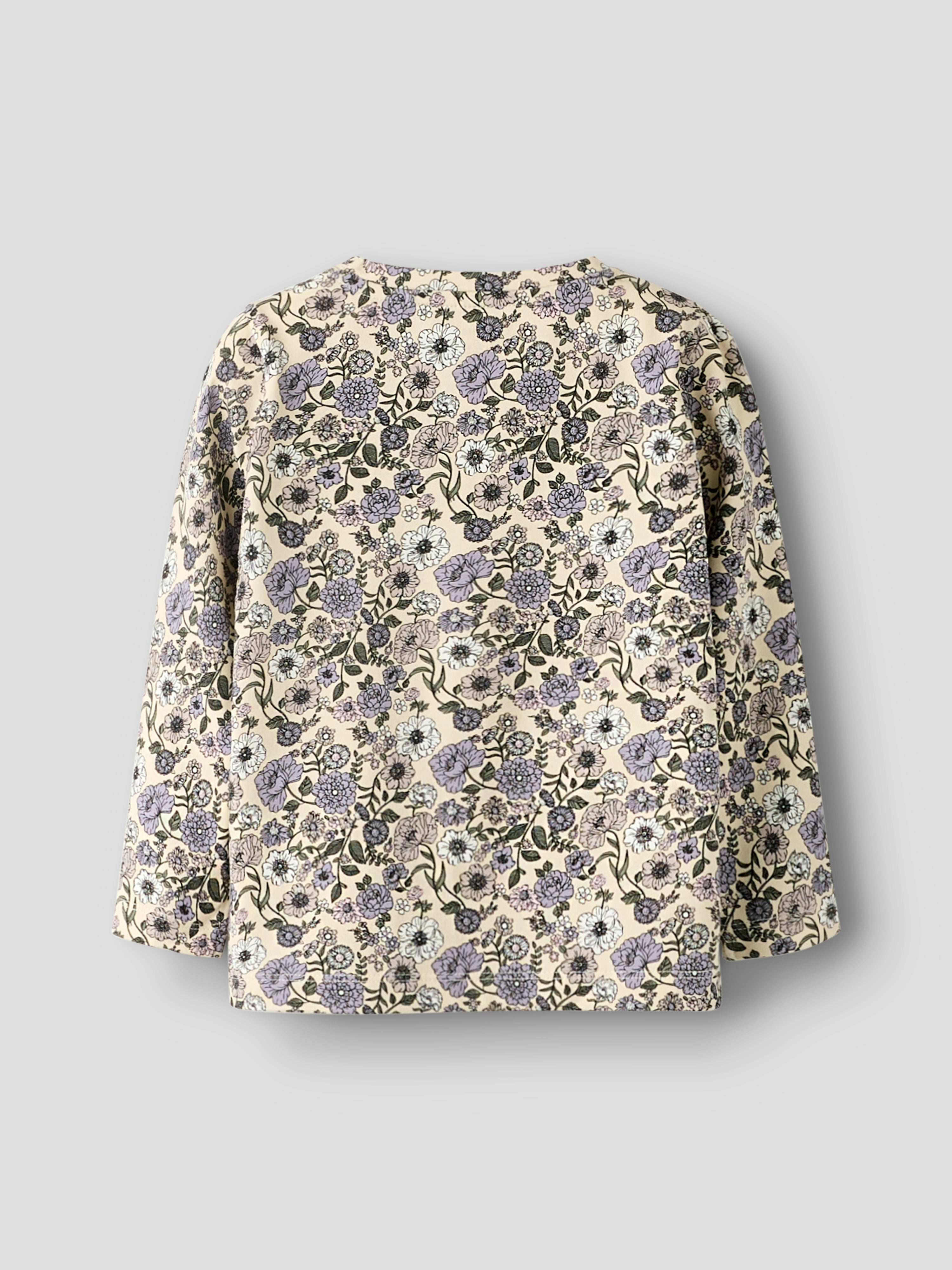 Name It Nikala LS Top - Buttercream/Big Flower