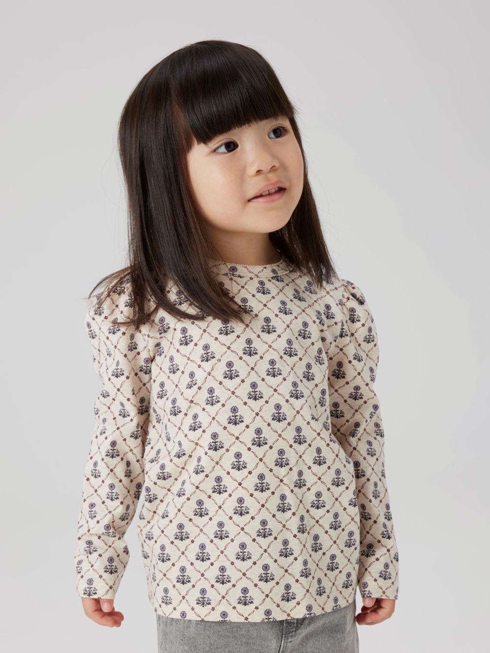 Name It Nikala LS Top - Peyote Melange/Small Flower