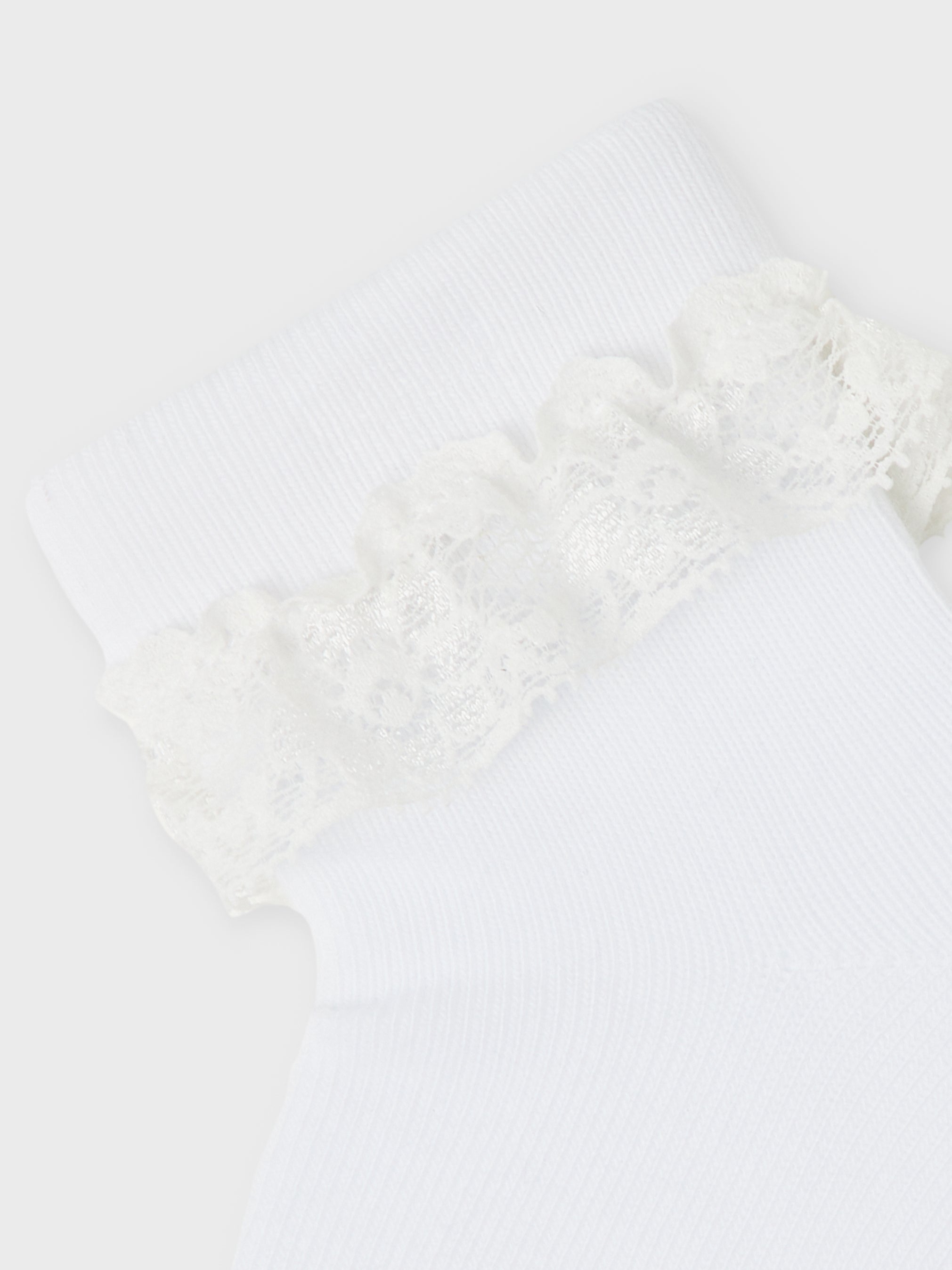 Name It Opagna Strømpe med Blondekant - Bright White