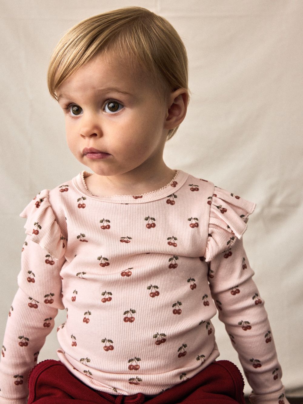 Lil Atelier Lavo Eve Slim Top - Silver Peony/Cherry