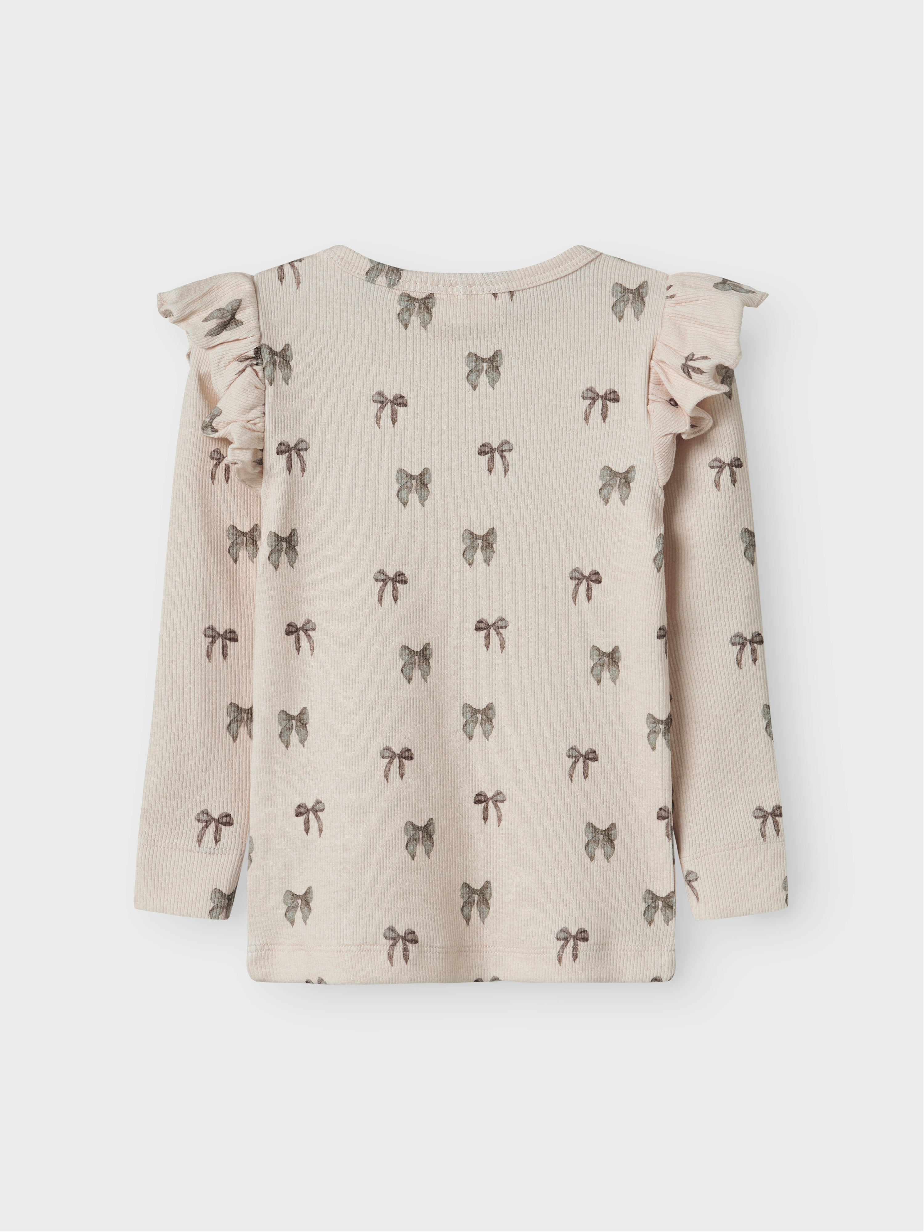 Lil Atelier Gavo Eko Slim Top NOOS - Silver Peony/Bow
