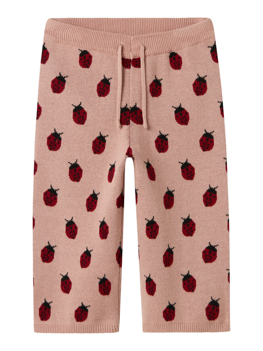 Lil Atelier Lulio Wide Knit Pants - Misty Rose
