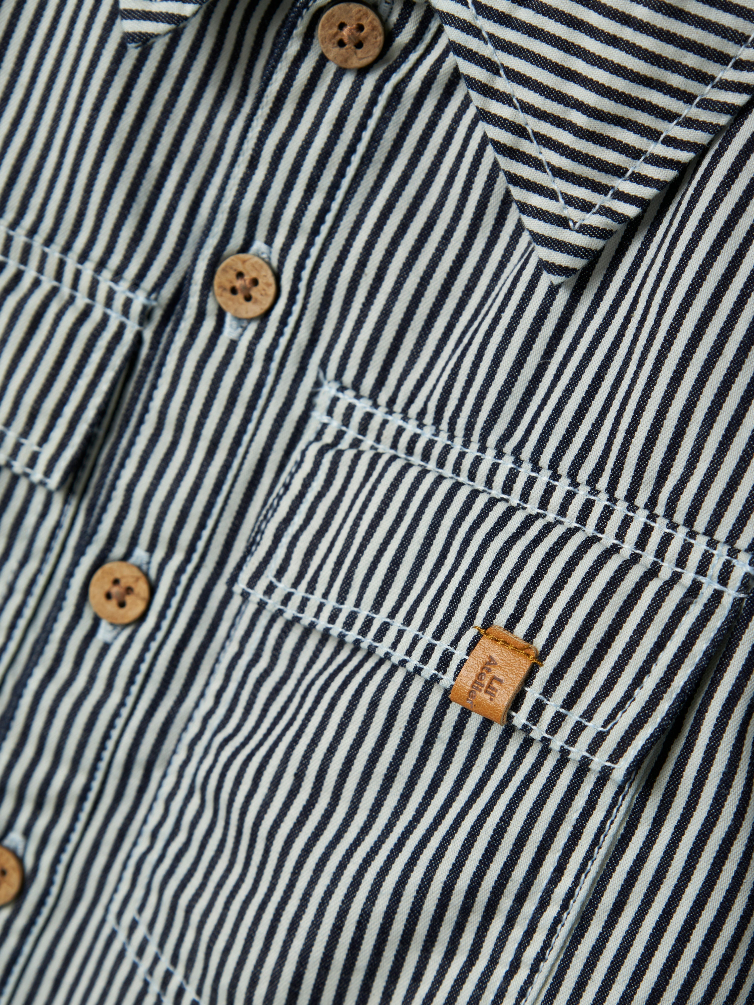 Lil Atelier Kasper Loose Twill Shirt - Dark Blue Denim