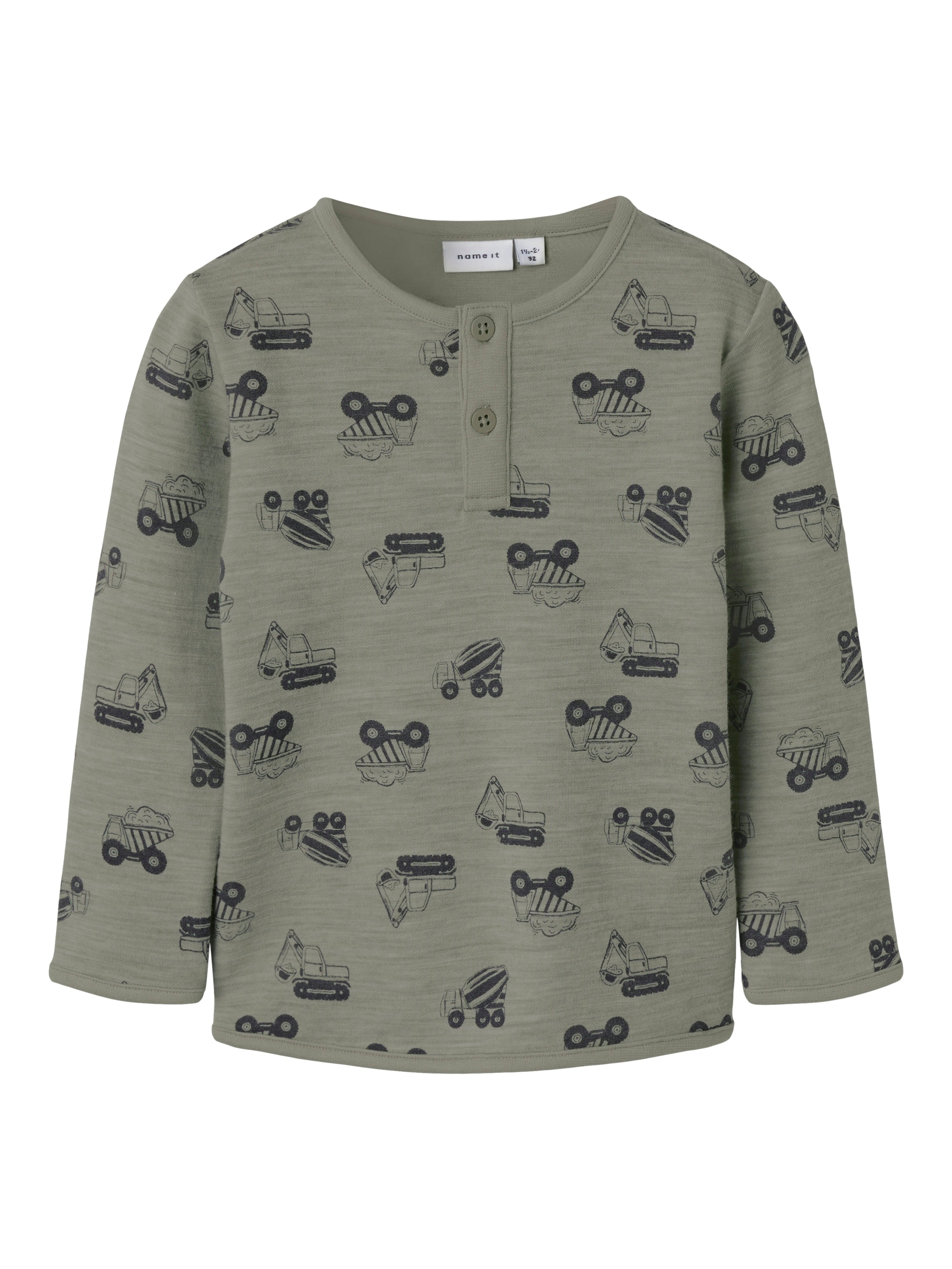 Name It Wuppo Wool Top - Dried Sage/Machines