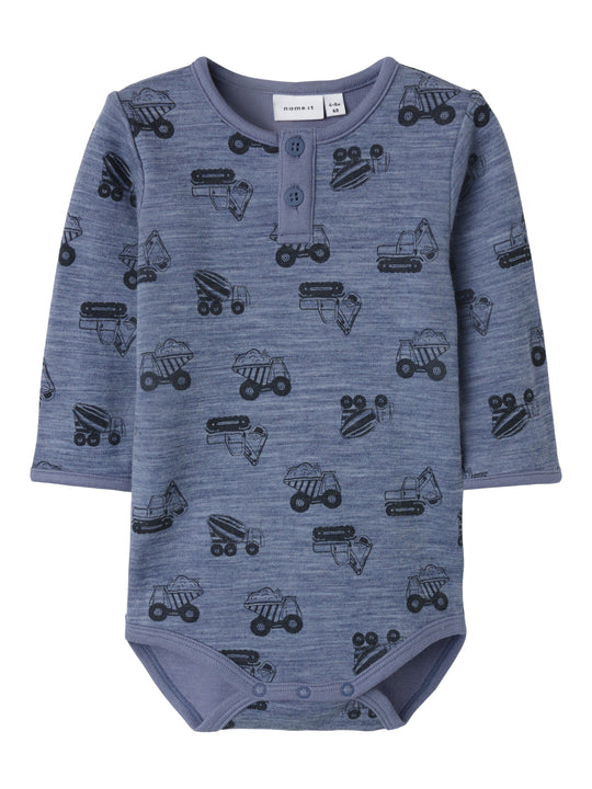 Name It Wuppo Wool Body - Folkstone Gray/Machines