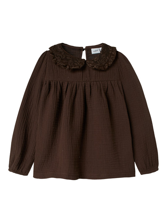 Name It Olyssa LS Blouse - Seal Brown