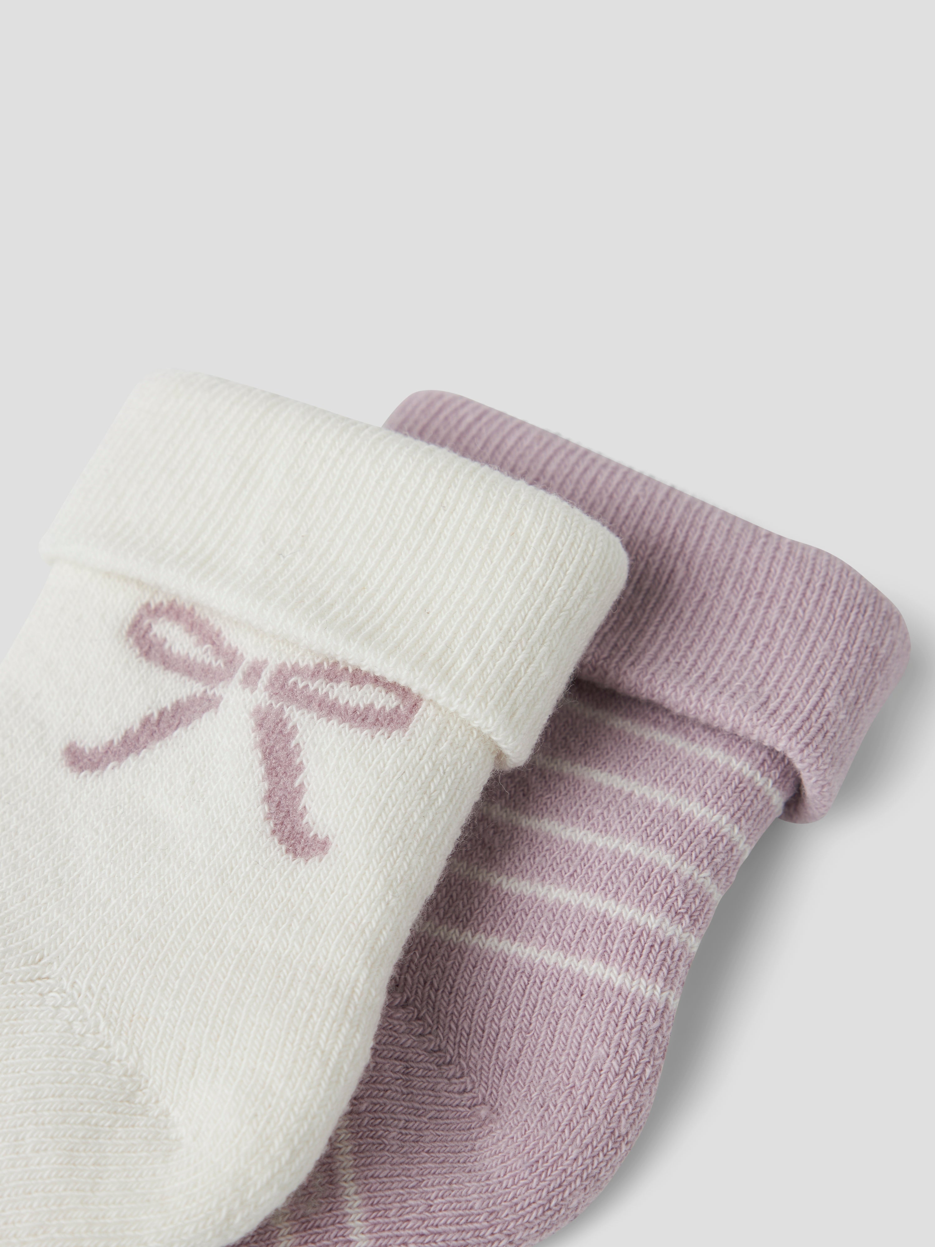 Name It Rifia Terry Frotte Strømpe - Keepsake Lilac/Cloud Dancer