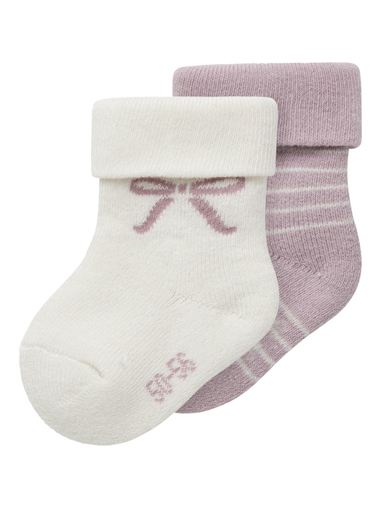 Name It Rifia Terry Frotte Strømpe - Keepsake Lilac/Cloud Dancer