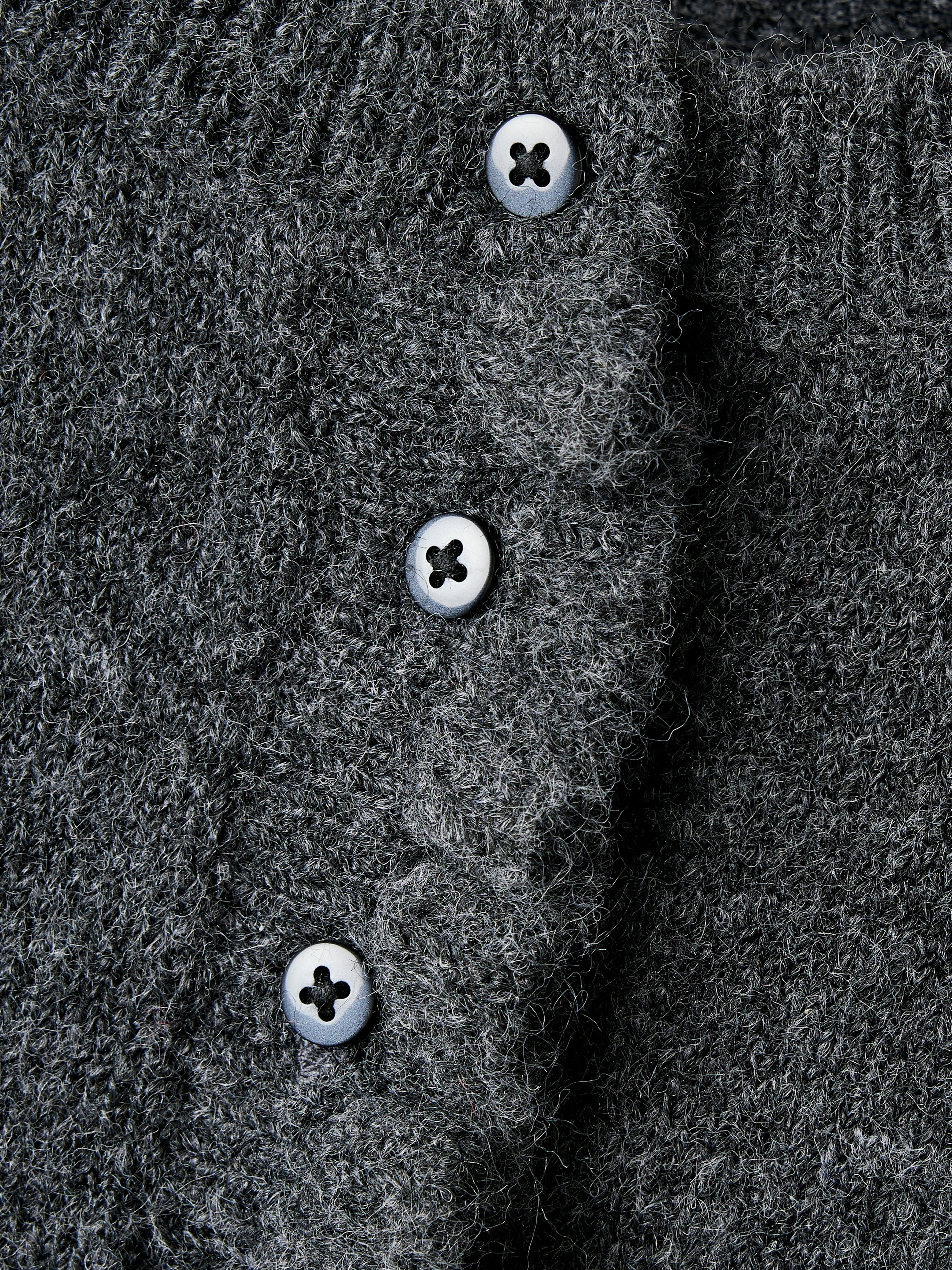 Name It Supia LS Knit Cardigan - Dark Grey Melange