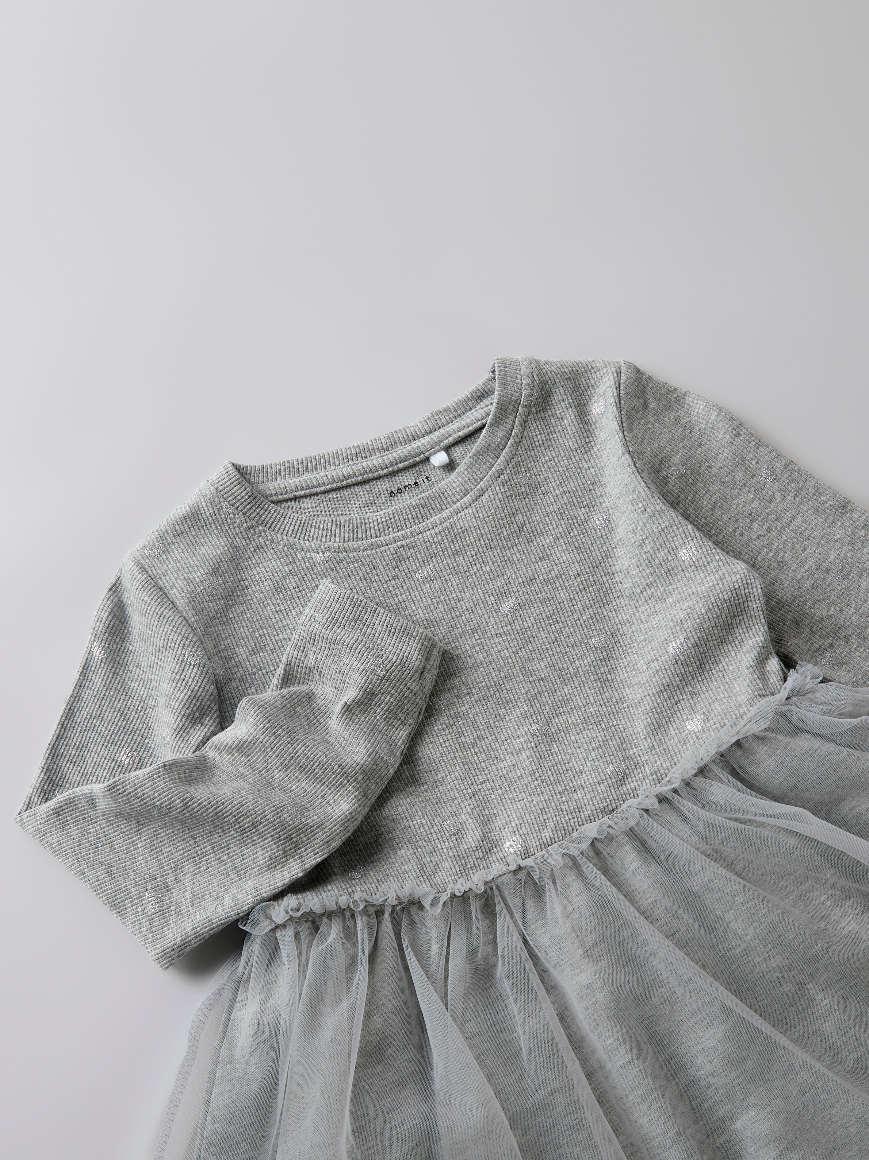 Name It Nadja - LS Dress - Grey Melange