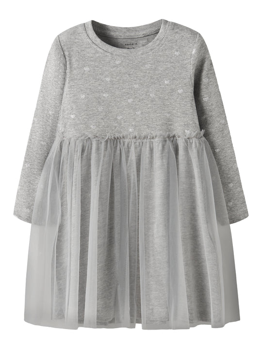 Name It Nadja - LS Dress - Grey Melange