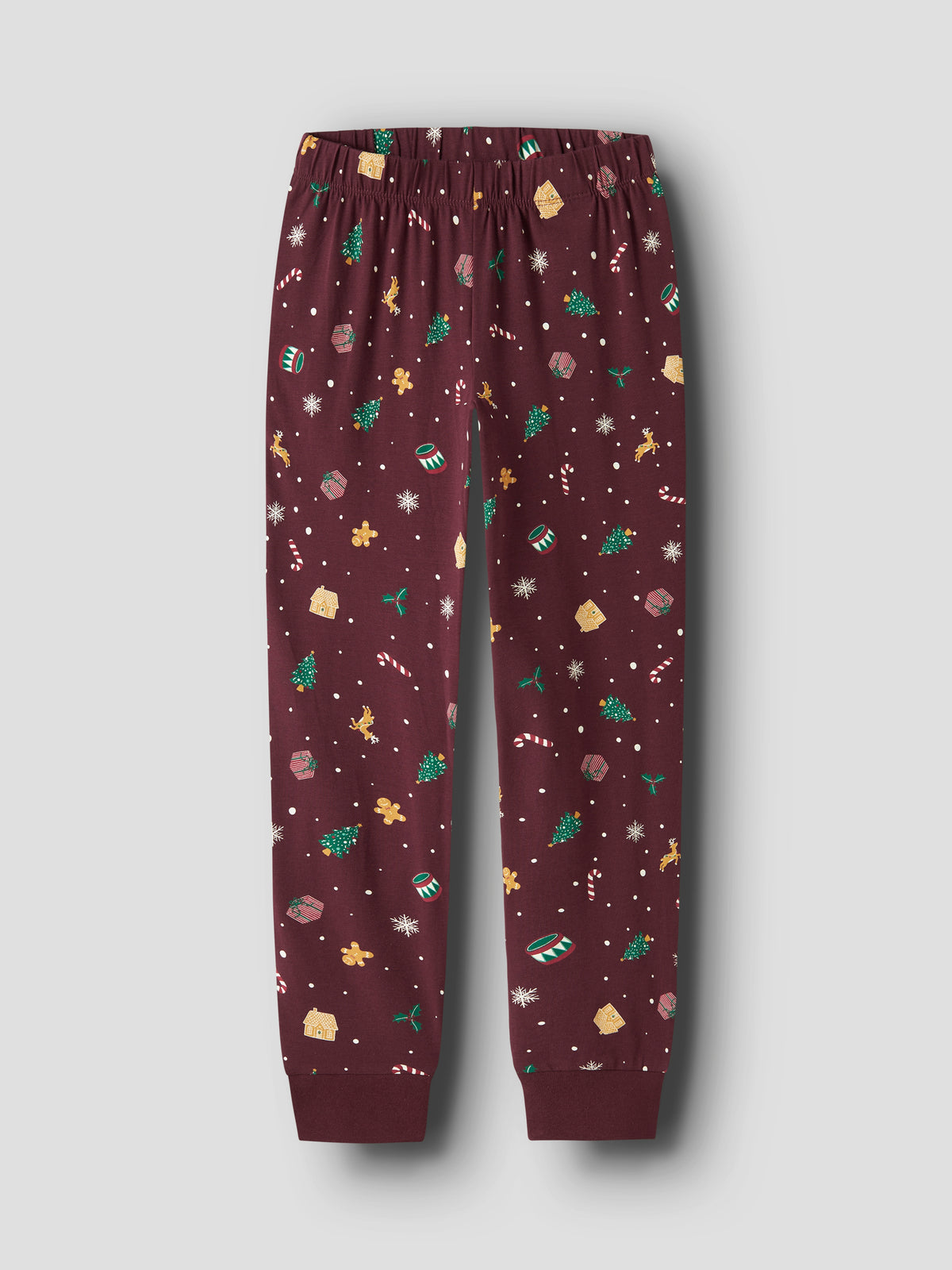 Name It Vismas - LS Nightset - Burgundy / Christmas