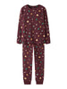Name It Vismas - LS Nightset - Burgundy / Christmas