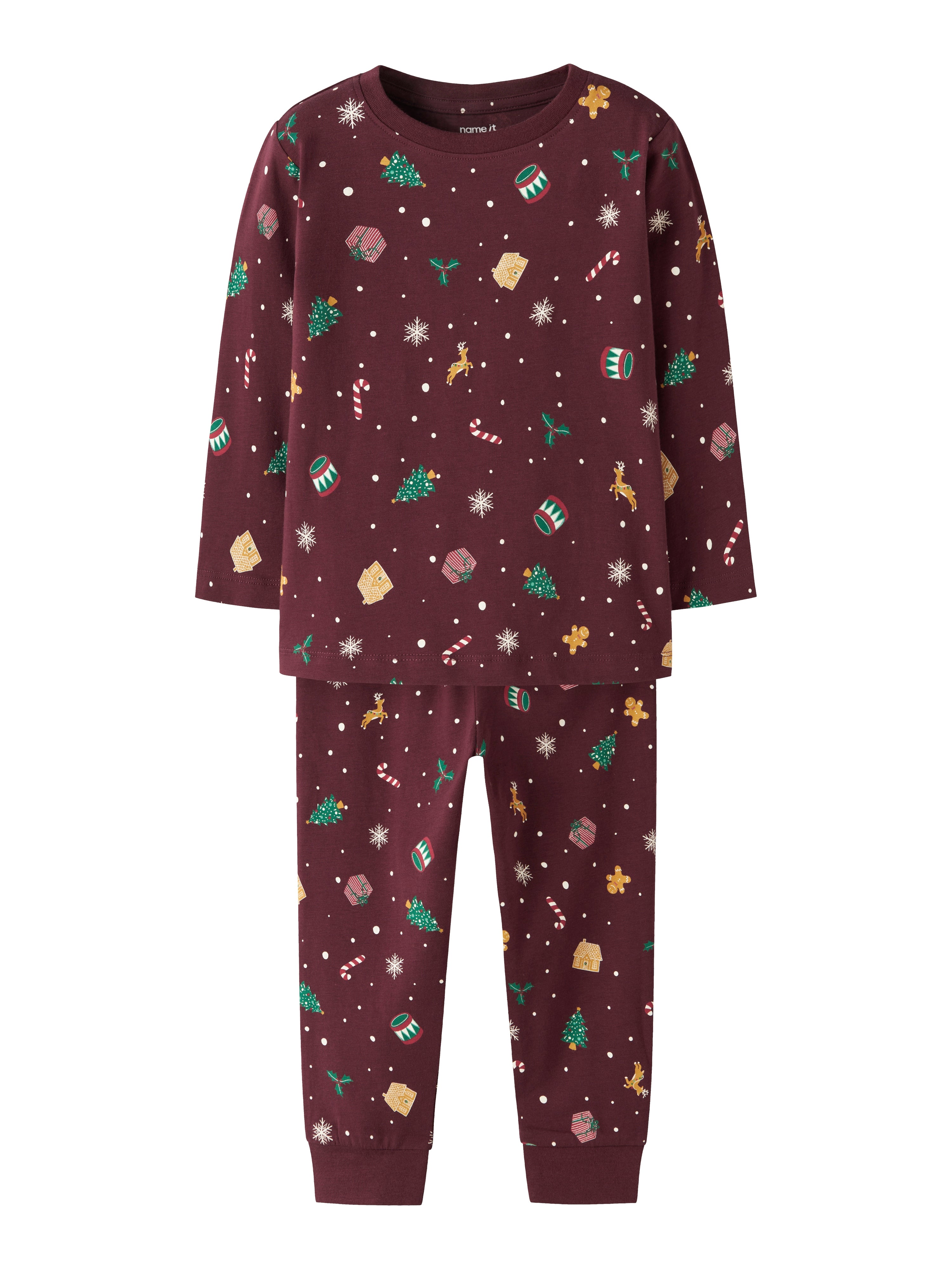 Name It Vismas Natsæt - Burgundy/Xmas