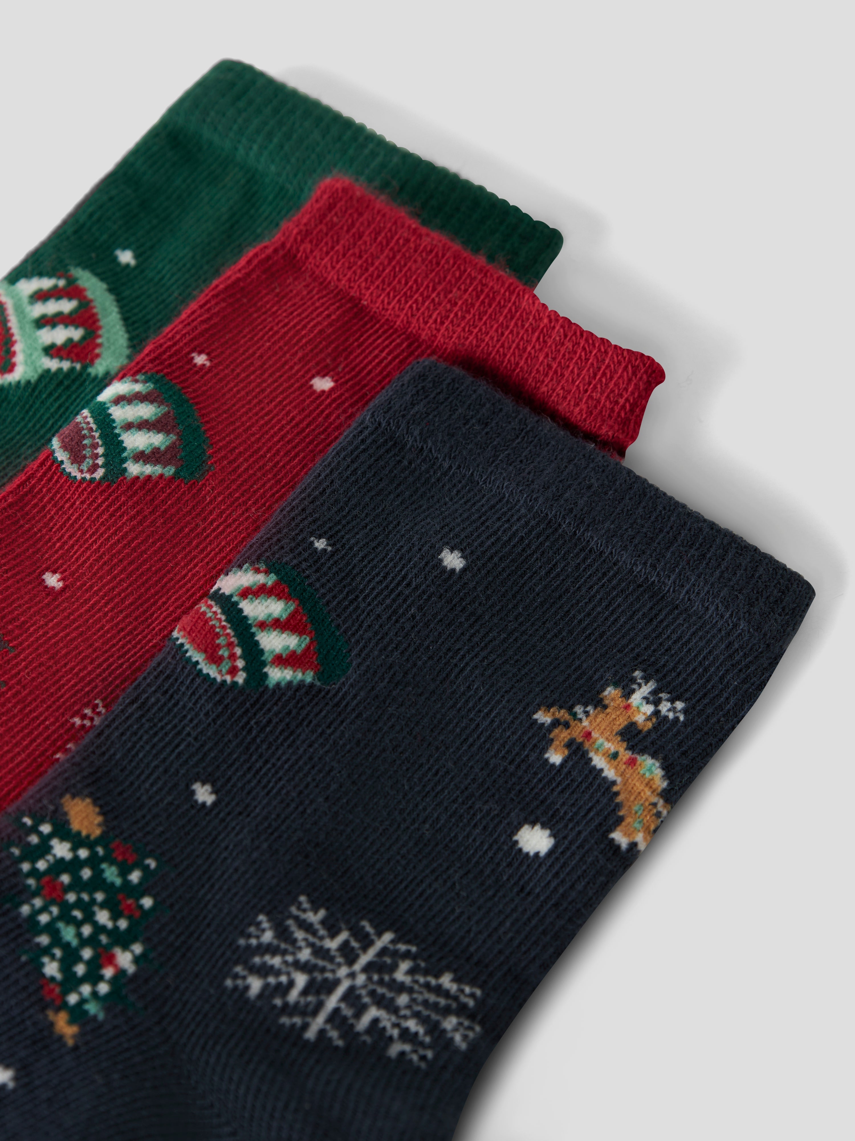 Name It Vismas 3 pack strømper - Jester Red