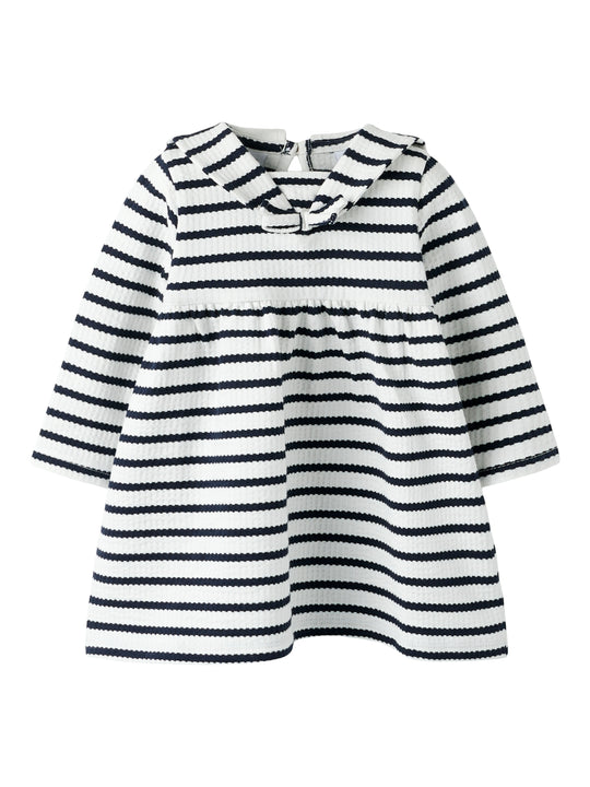 Name It Kattie LS Dress - Cloud Dancer Sky Captain