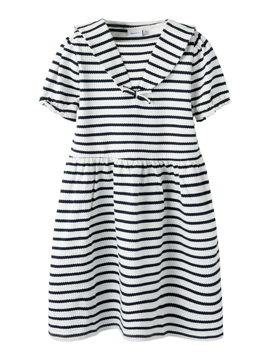 Name It Kattie SS Dress - Cloud Dancer Sky Captain