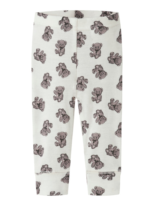 Name It - Willu Wool Legging - Snow White / Teddy Bear
