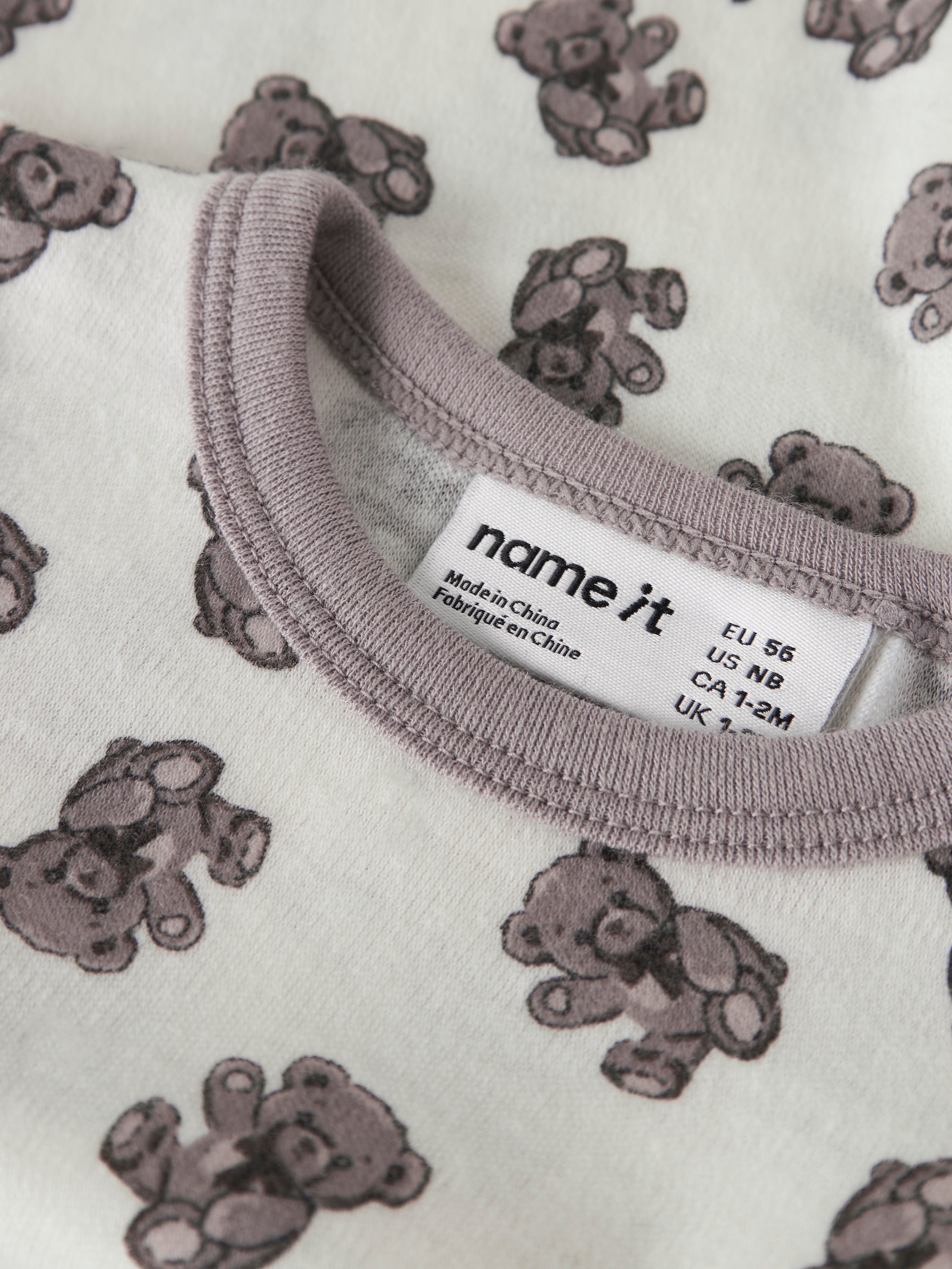 Name it - Willu Wool LS Body - Snow White / Teddy Bear