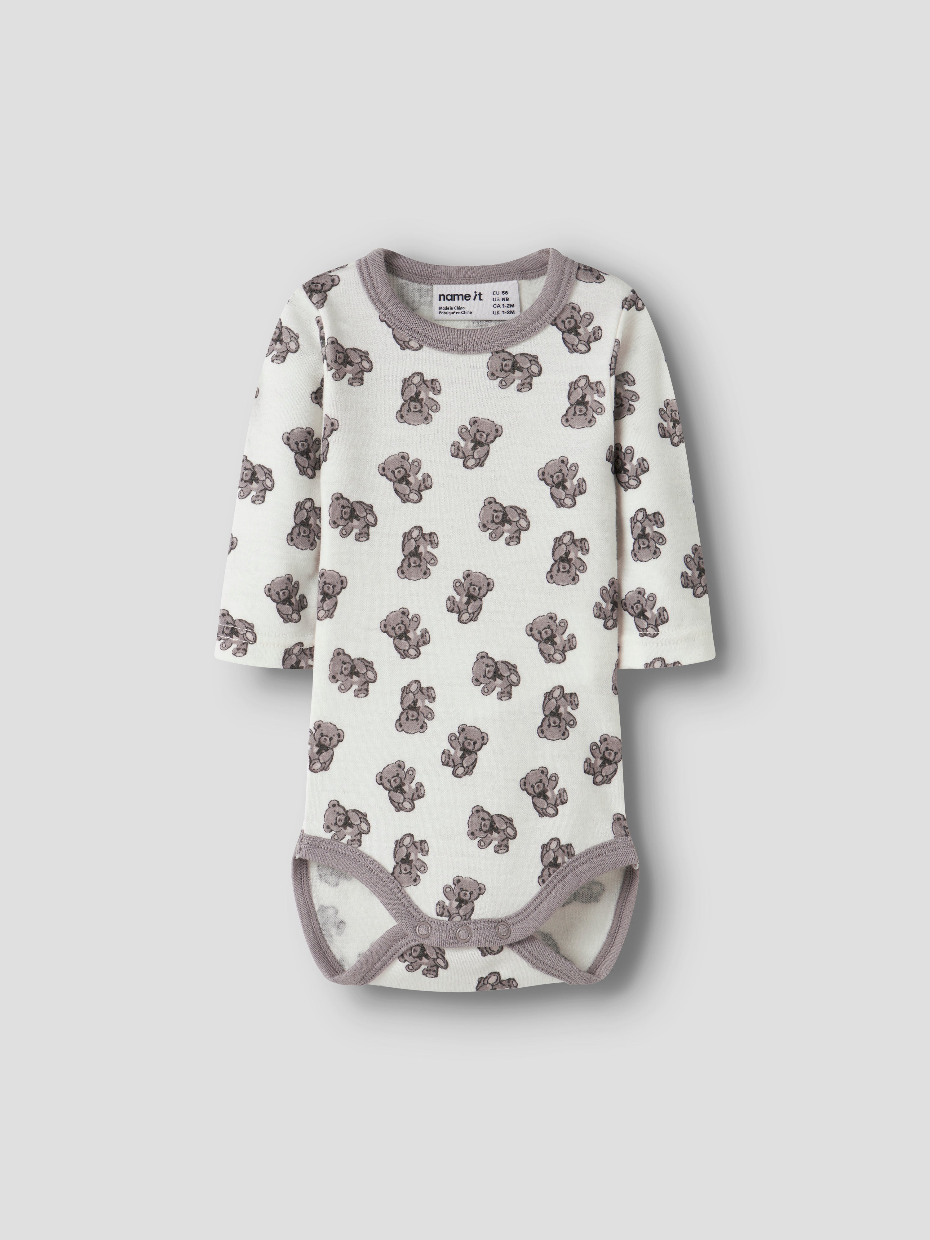 Name it - Willu Wool LS Body - Snow White / Teddy Bear