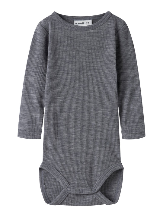 Name It Wax - Wool Rib LS Body - Folkstone Gray