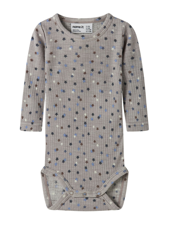 Name It Womi - Wool/Modal LS Body - Satellite / Stars