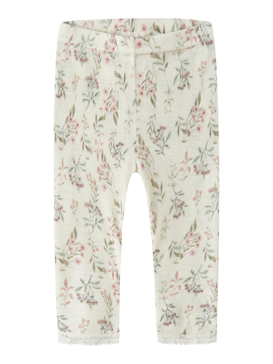 Name It Wang - Wool Needle Leggings - Snow White/Flower