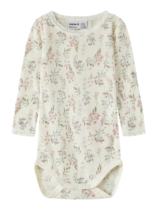 Name It Wang - Wool Needle LS Body - Snow White/Flower