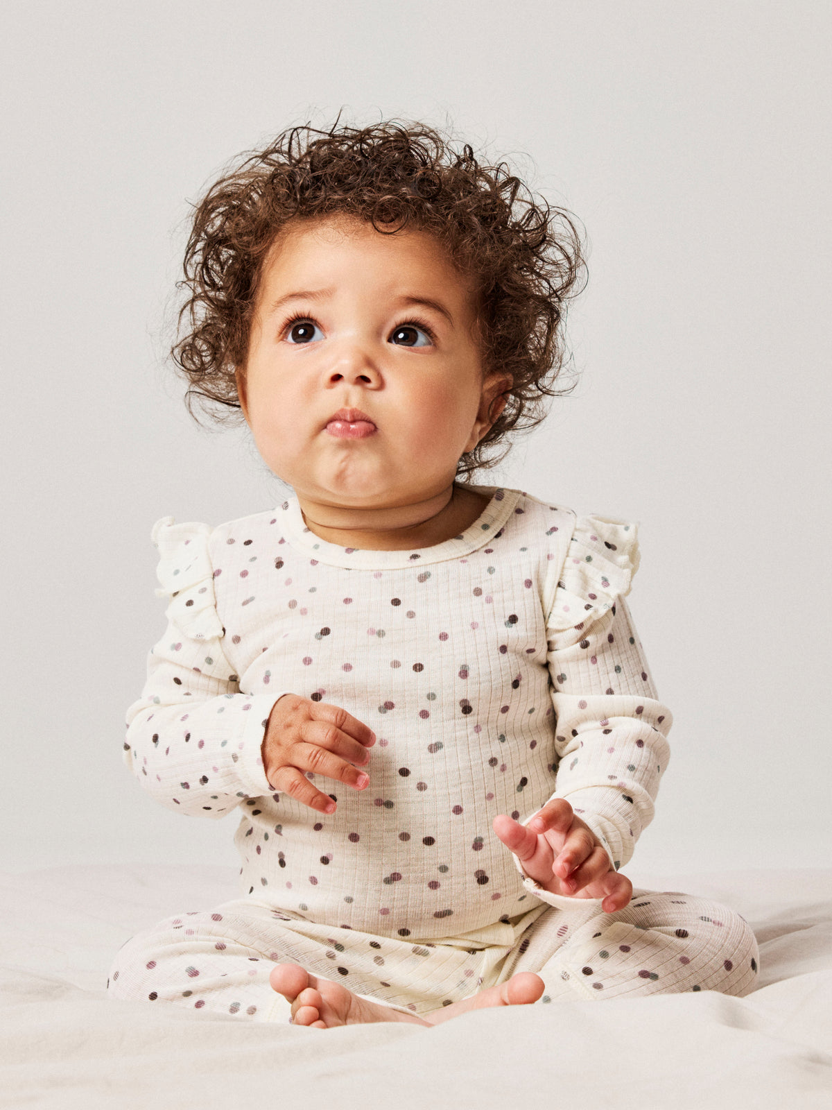 Name It Womi - Wool/Modal Legging -  Snow White / Double Dots