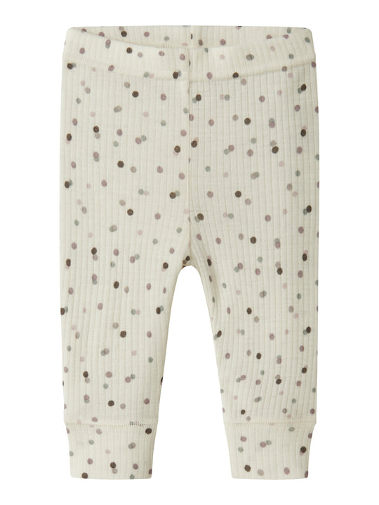 Name It Womi - Wool/Modal Legging -  Snow White / Double Dots