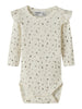Name It Womi - Wool/Modal LS Body - Snow White / Double dots