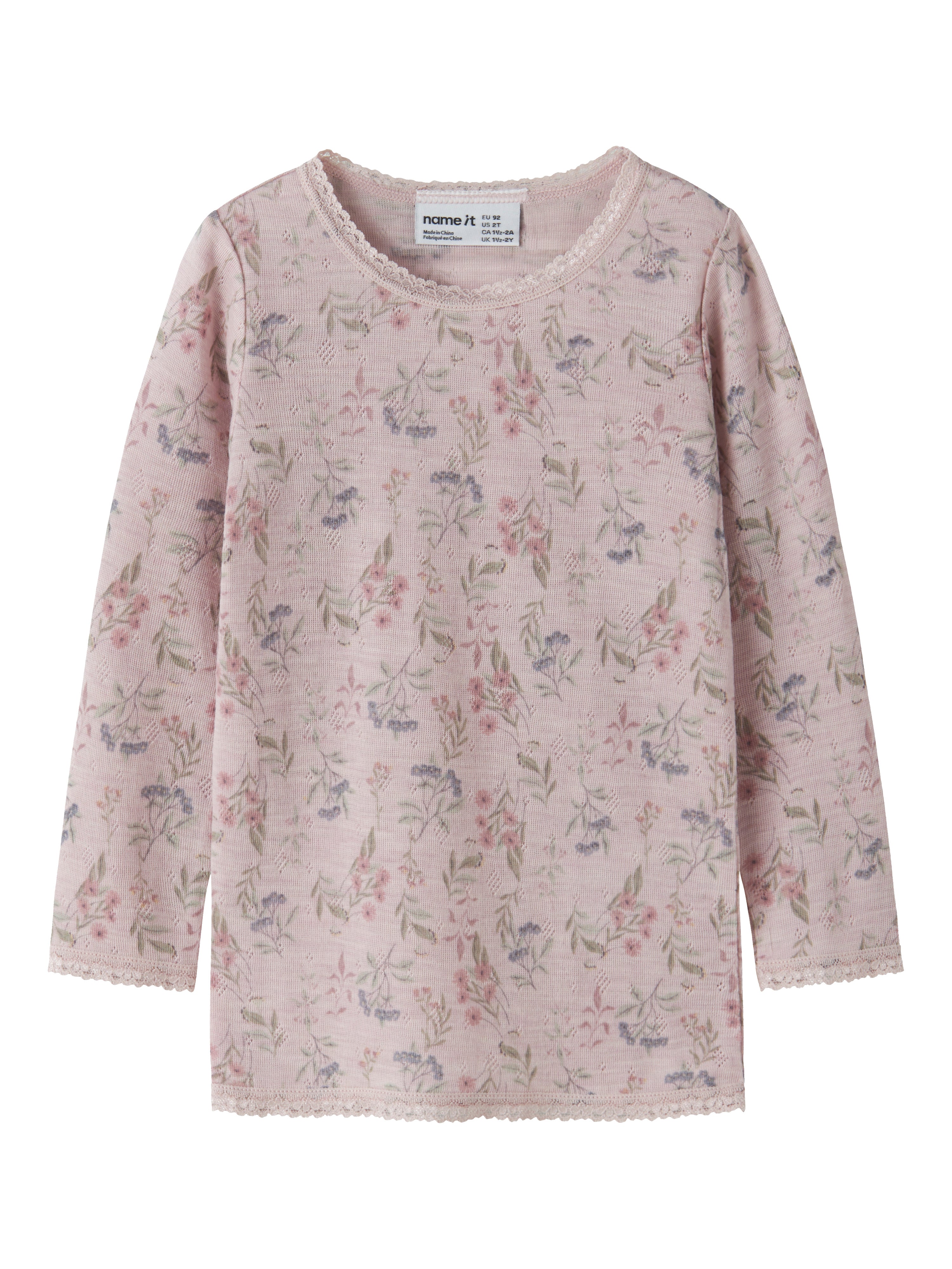 Name It Wang - Wool Needle LS Top - Violet Ice/Flower