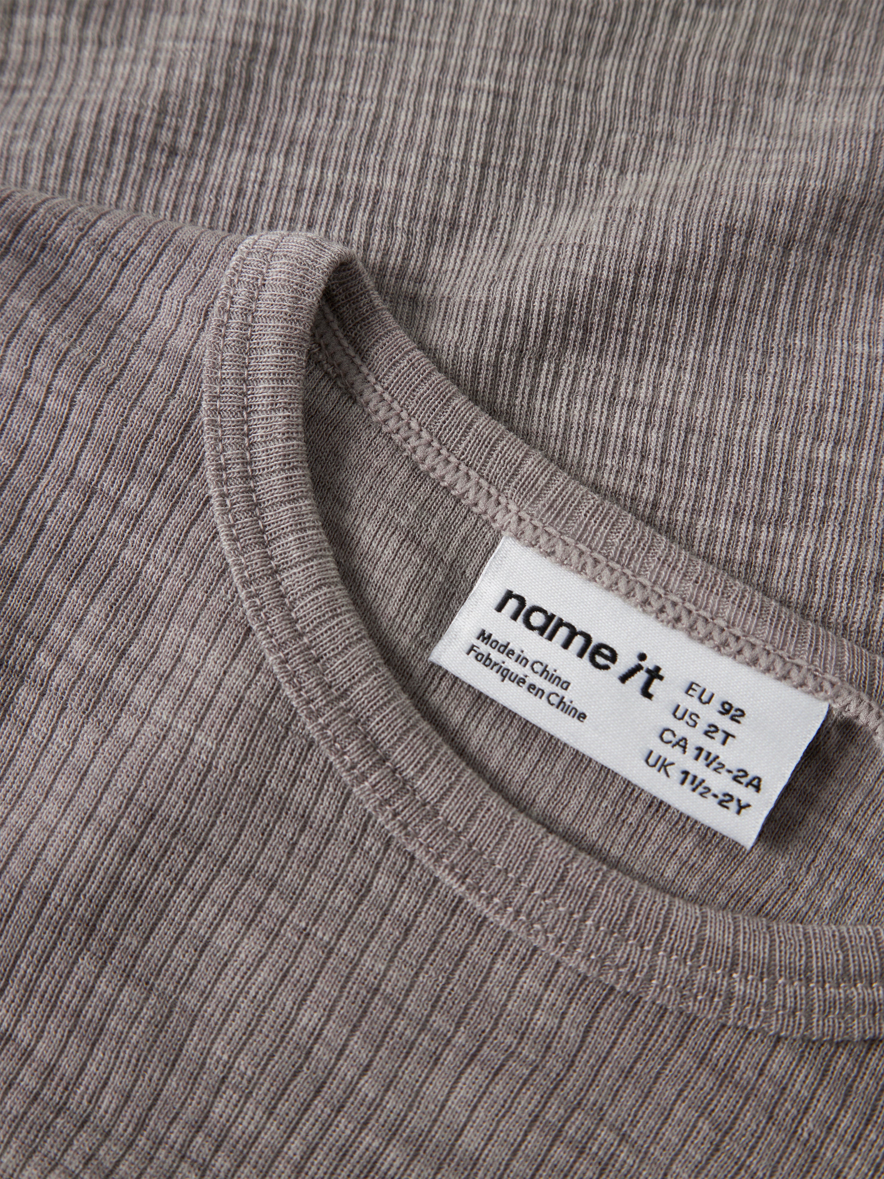 Name It Wax - Wool Rib LS Top - Satellite