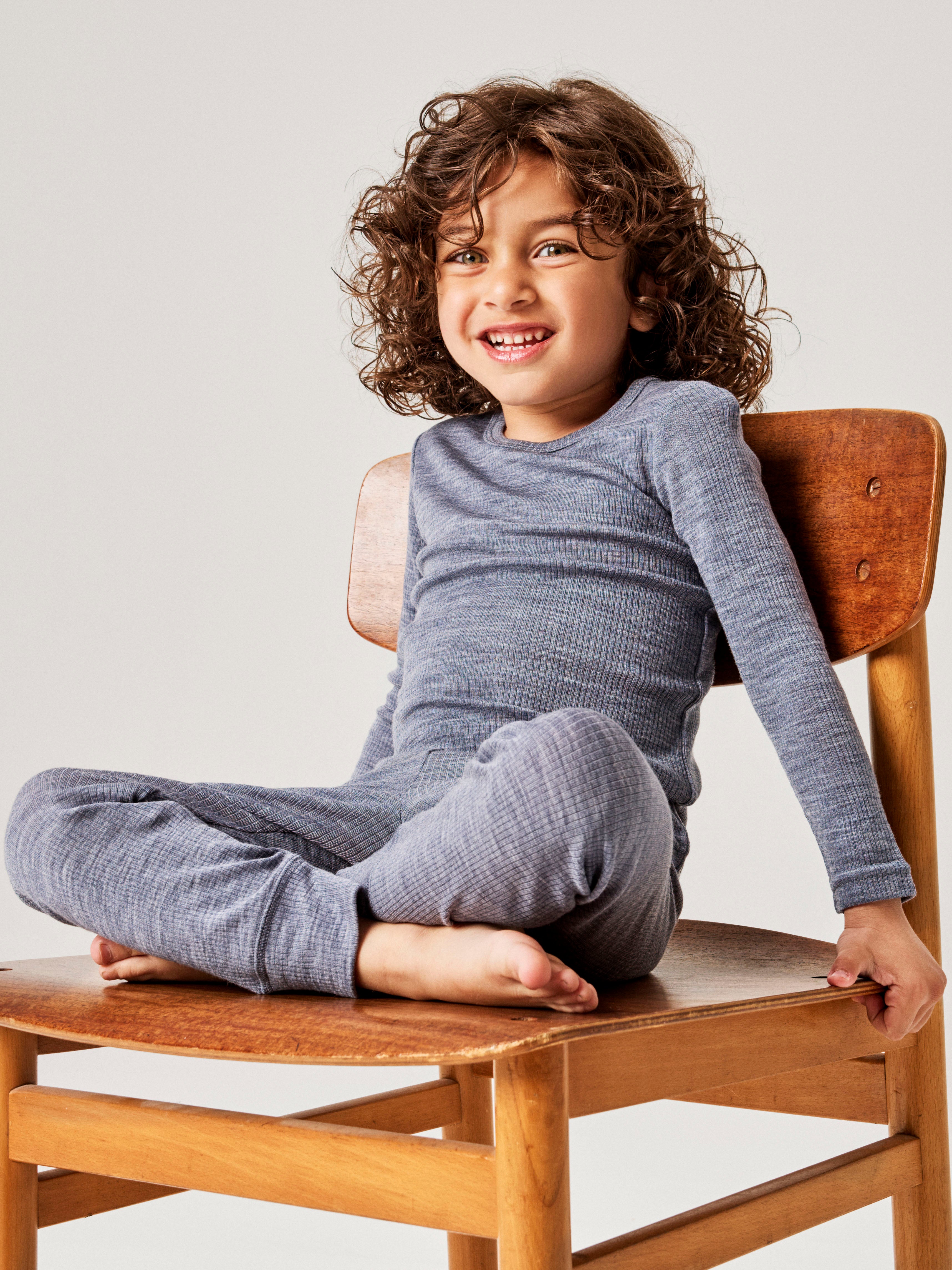 Name It Wax - Wool Rib LS Top - Folkstone Gray