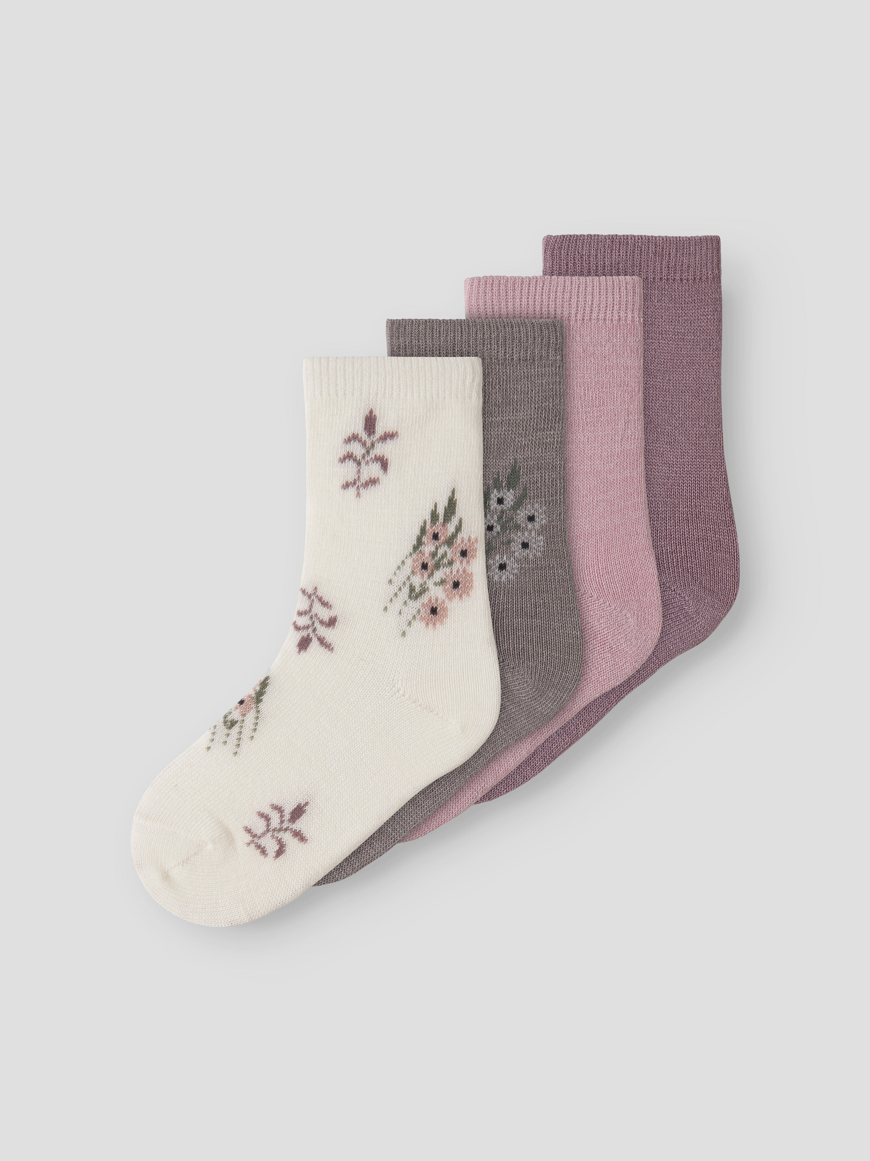Name It Wak Wool/Blend 4P Strømper - Toadstool