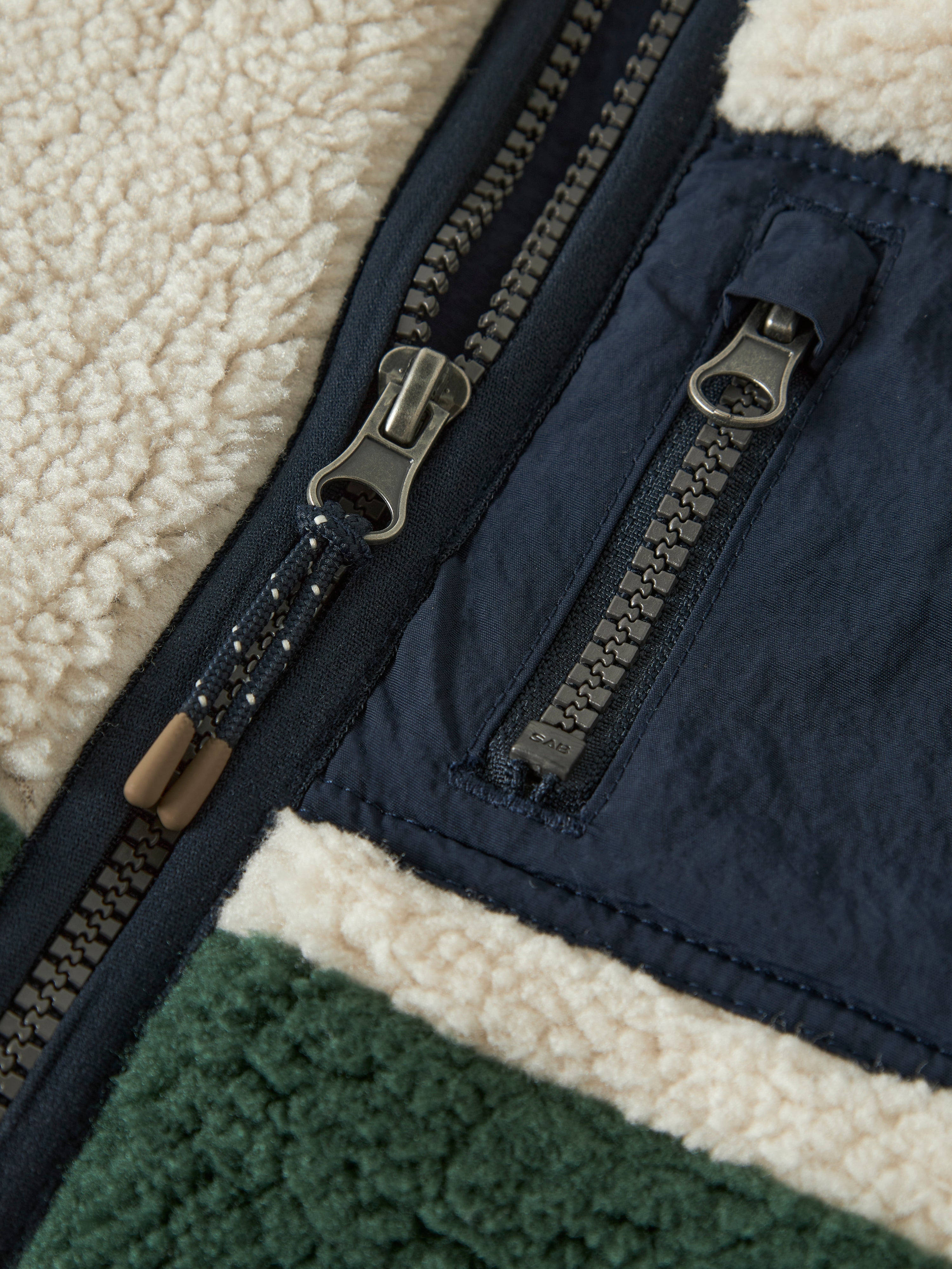 Name It - Macey Teddy Jacket Block NOOS - Jungle Green