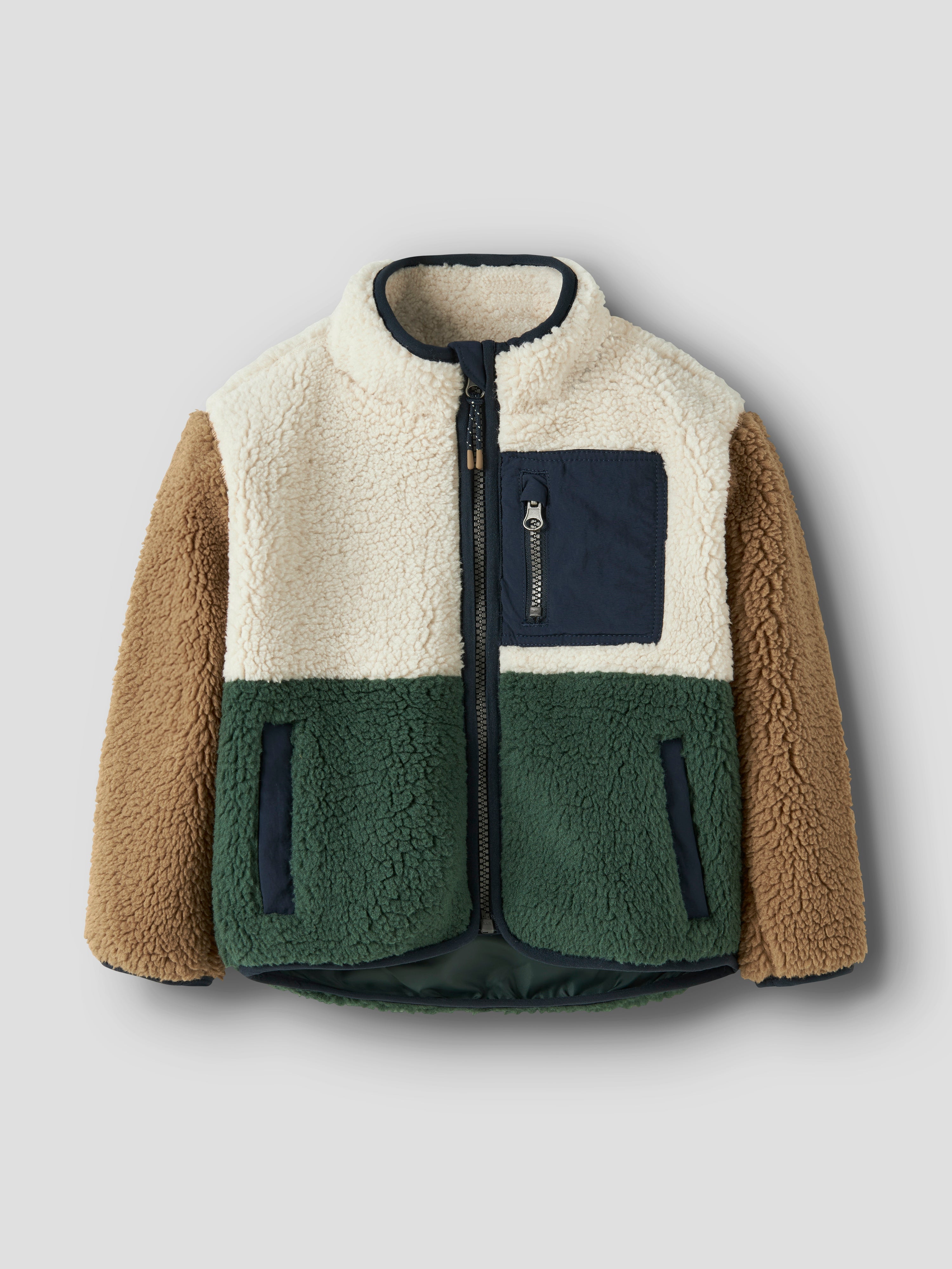 Name It - Macey Teddy Jacket Block NOOS - Jungle Green