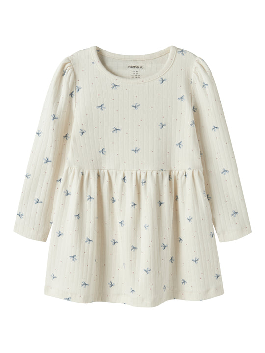 Name It Kathlen - LS Dress - Antique White