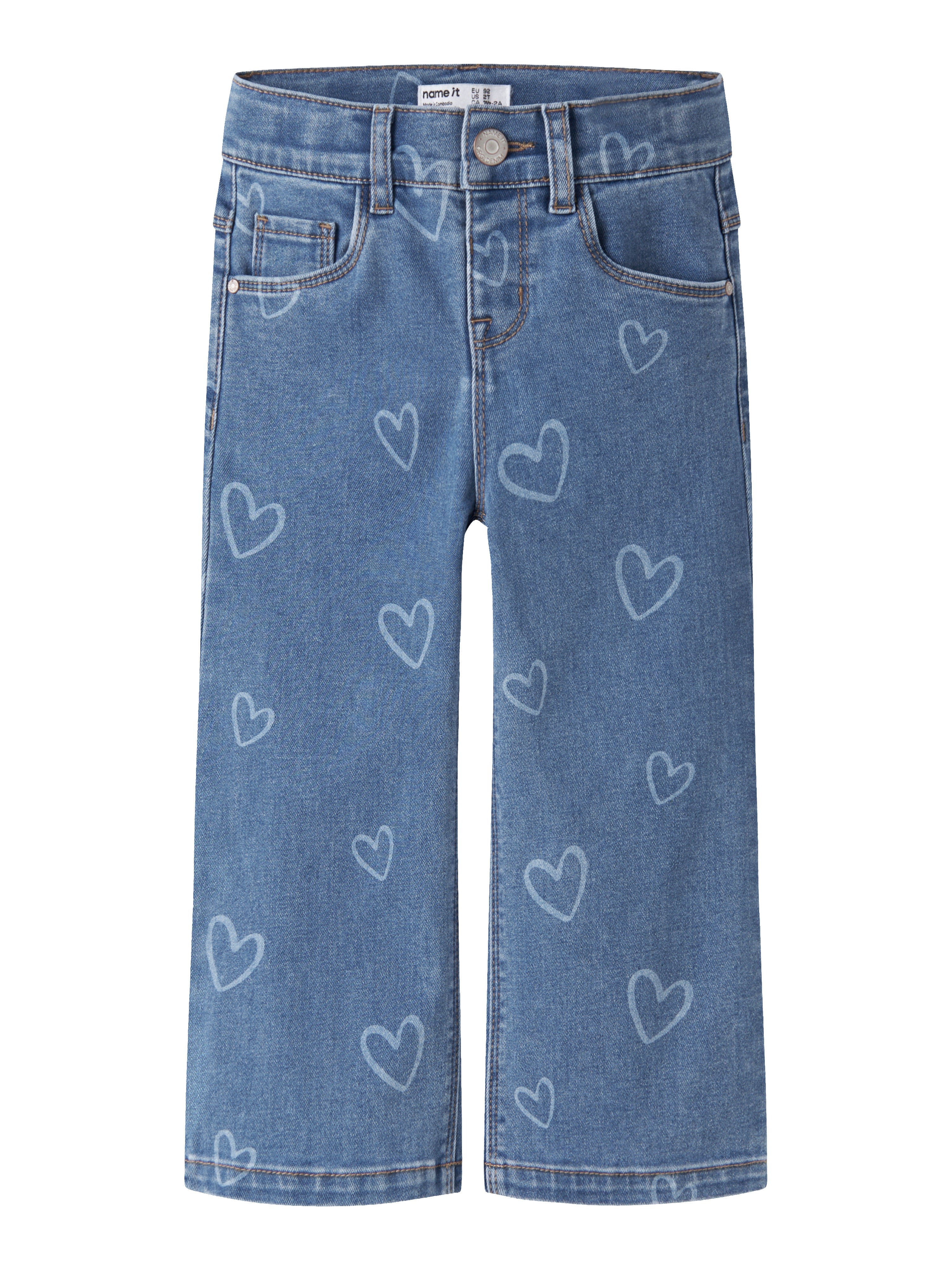 Name It Rose - Wide Jeans - Medium Blue Denim/Heart