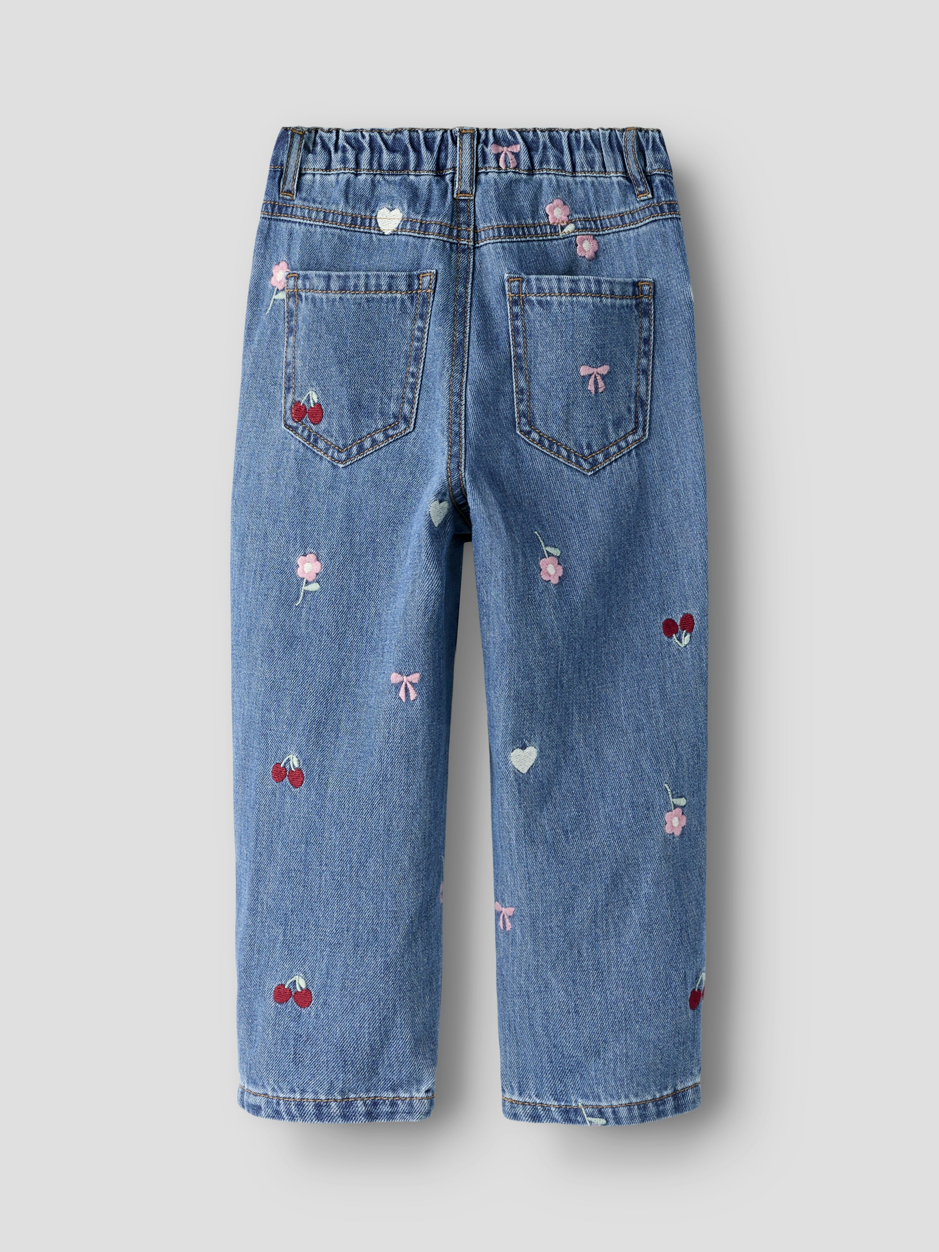 Name It Bella - Barrel EMB Jeans - Medium Blue Denim