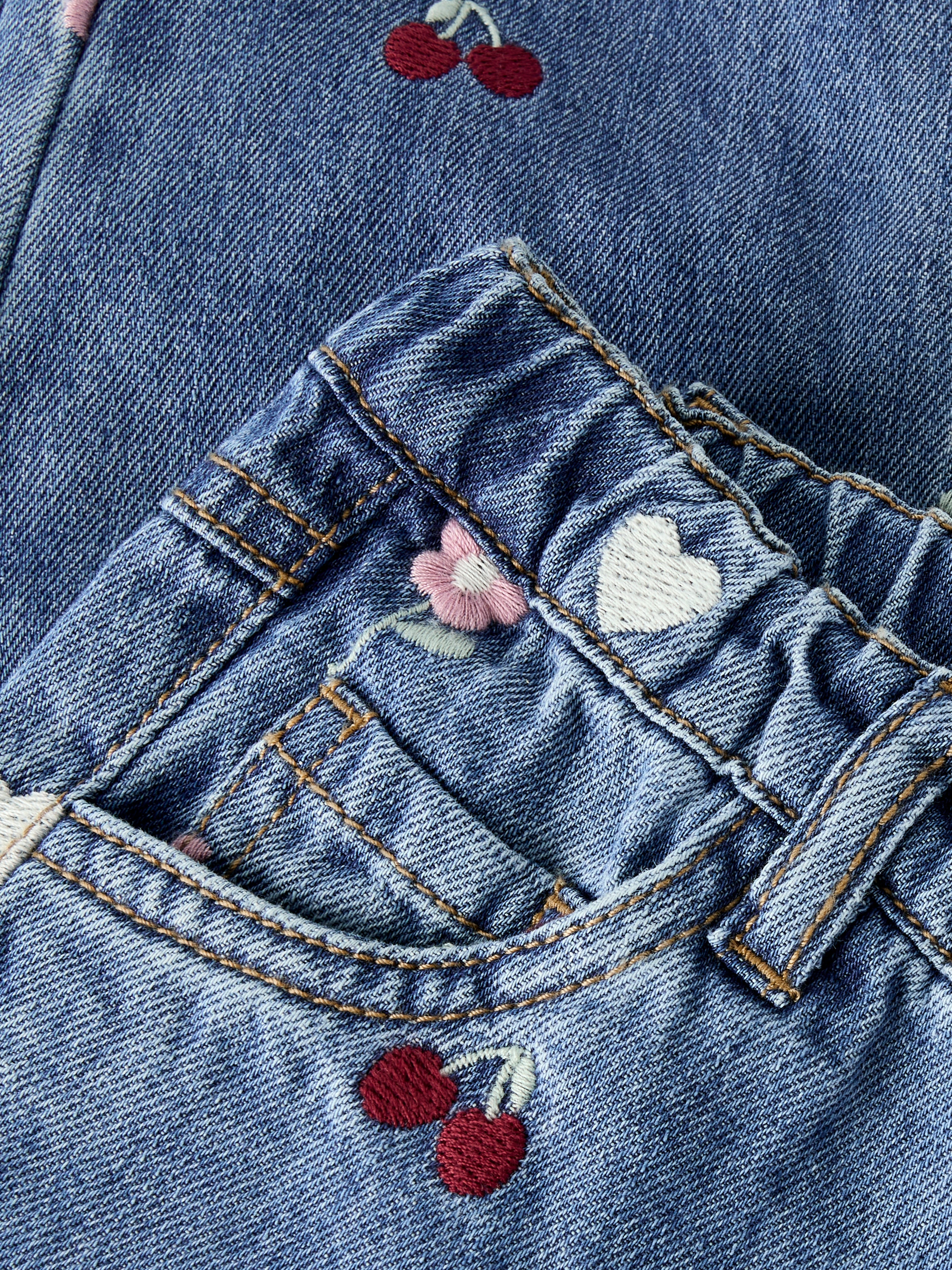 Name It Bella - Barrel EMB Jeans - Medium Blue Denim