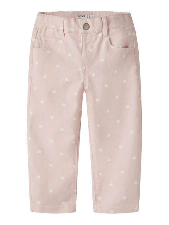 Name It Bella - Mom Twill Pants - Lotus/Hearts