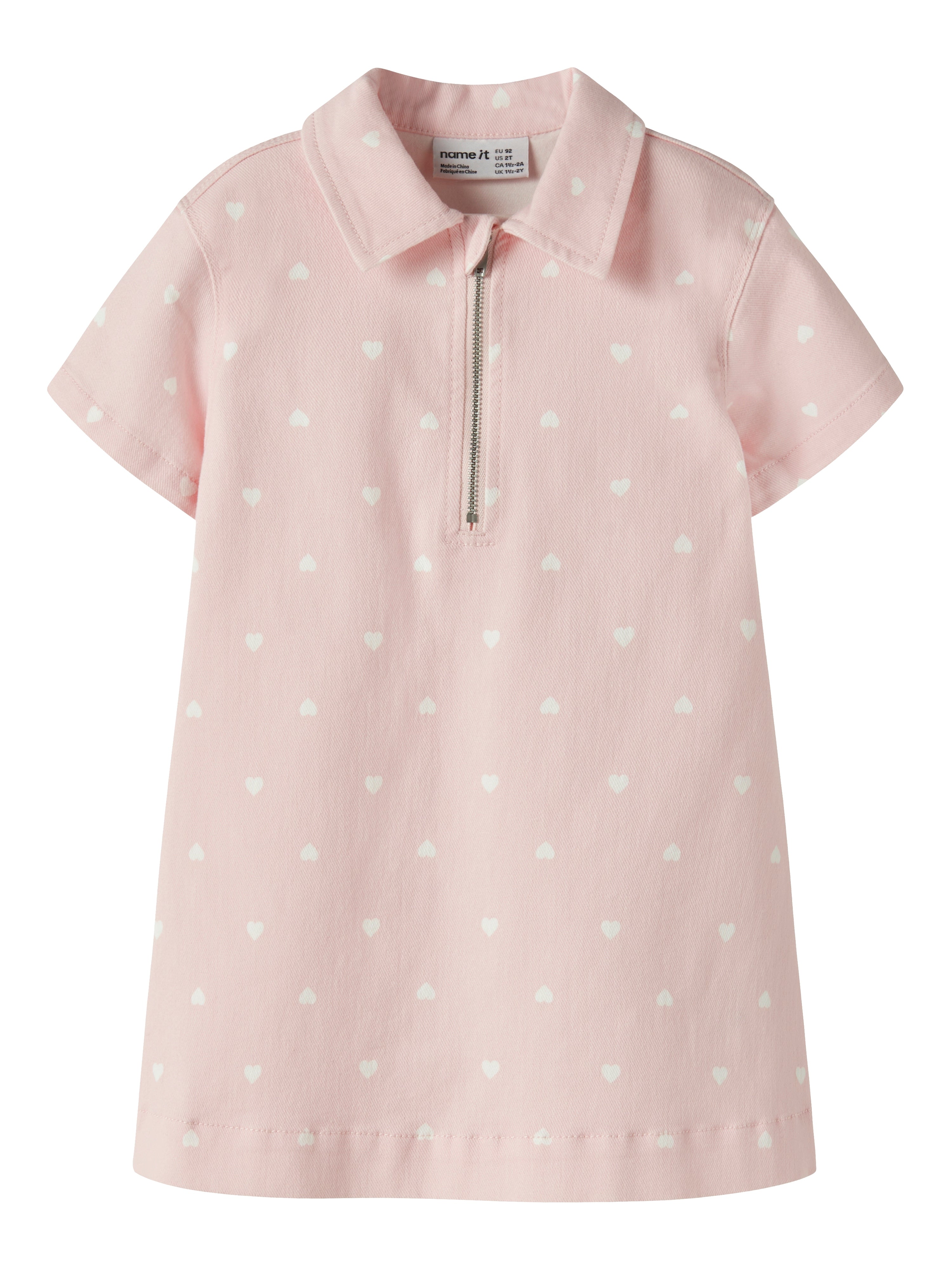 Name It Olivia - Twill Dress - Lotus/Hearts