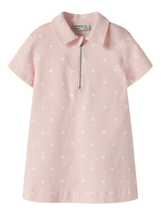 Name It Olivia - Twill Dress - Lotus/Hearts