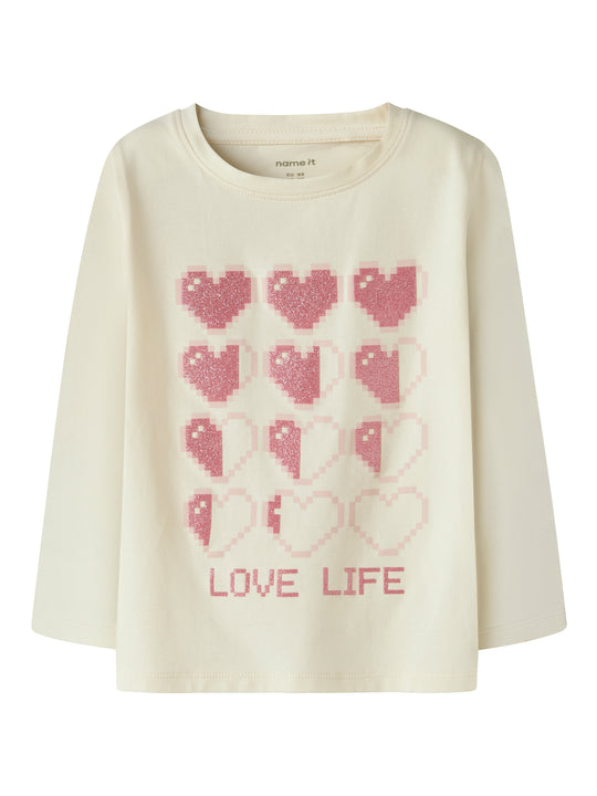 Name It Laraine - LS Slim Top - Antique White