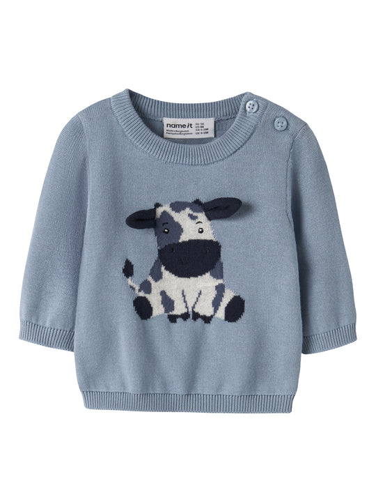Name It Ligan- LS Knit - Ashley Blue
