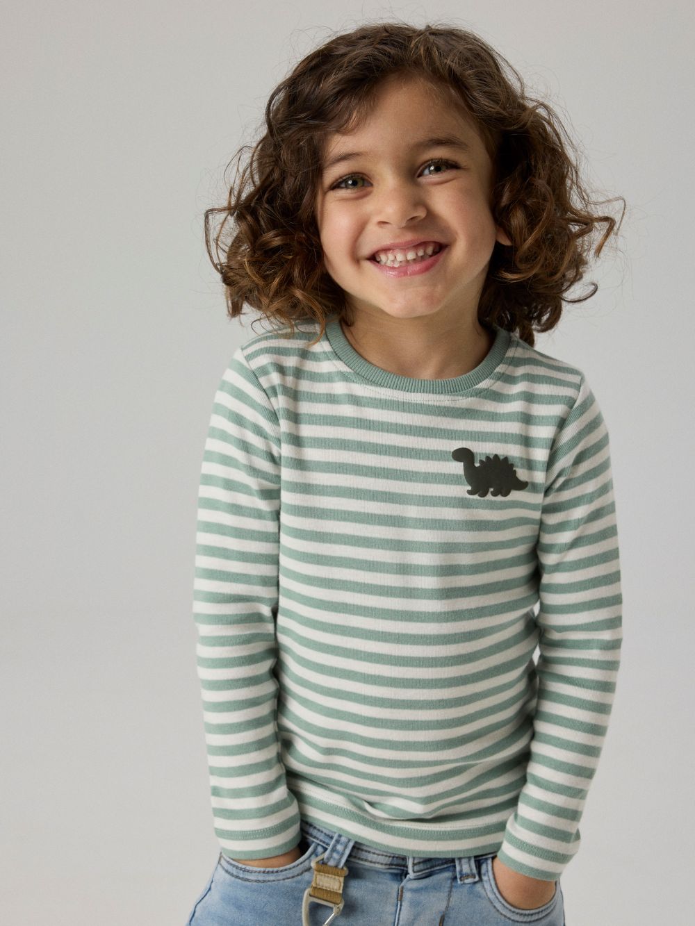 Name It Villy - LS Slim Top - Green Milieu