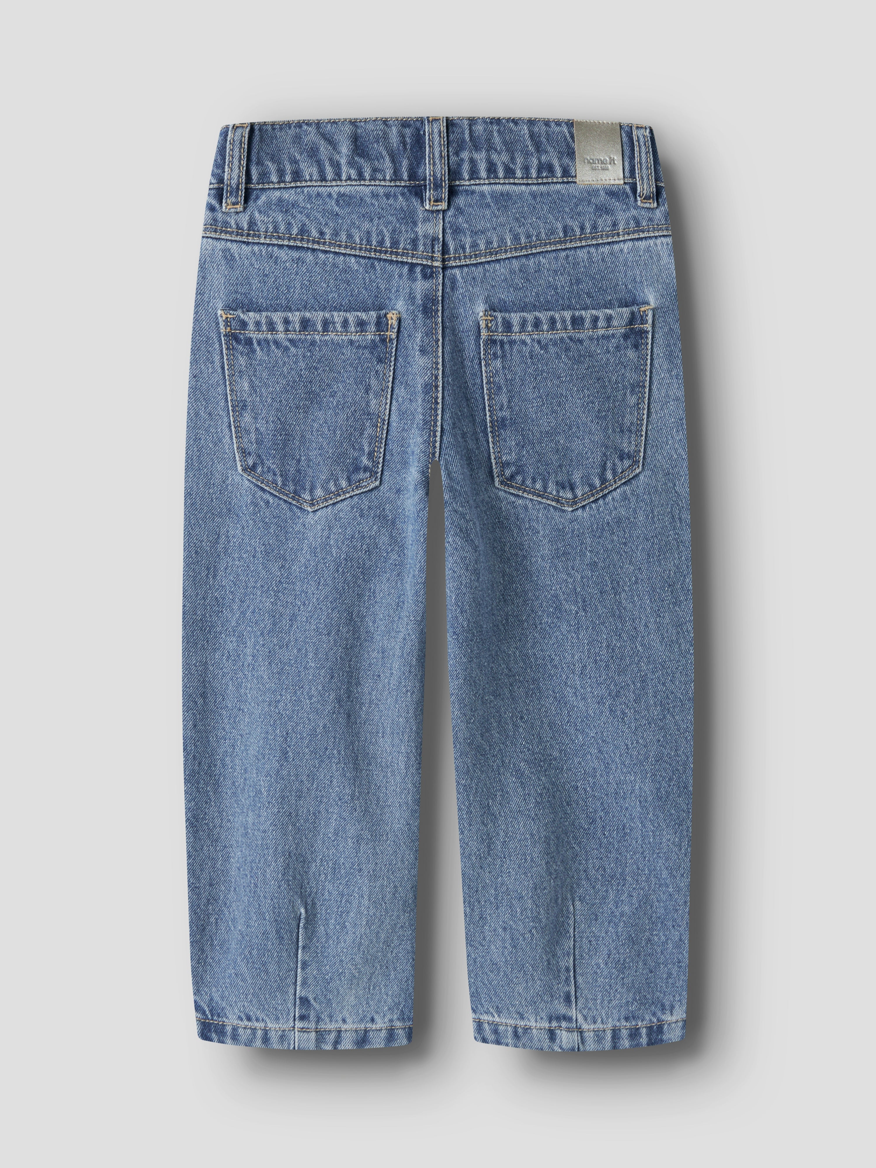Name It Bella - Barrel Glitter Jeans - Medium Blue Denim/Glitter Unicorn