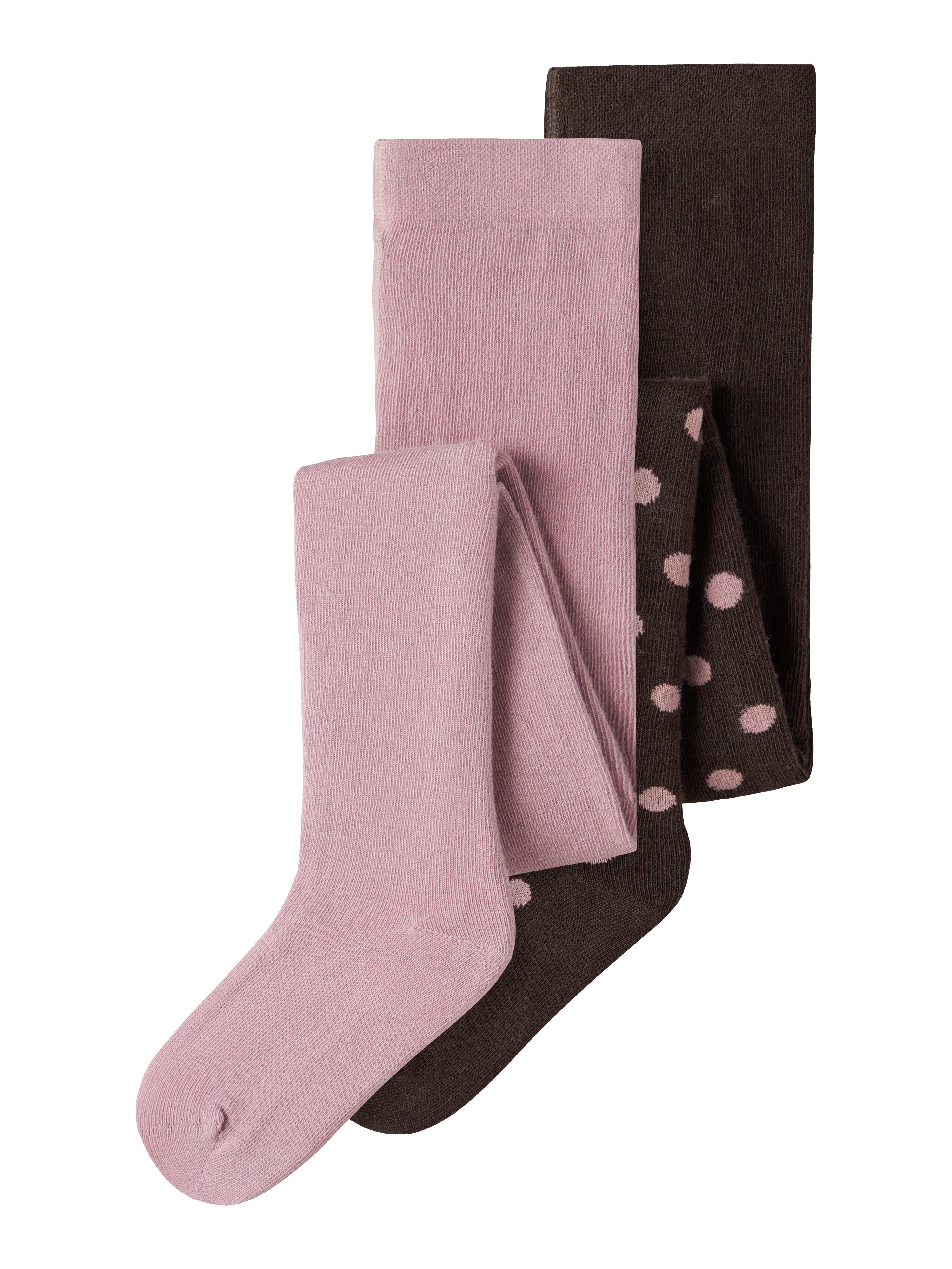 Name It - Nina 2-pak Strømpebukser - Chocolate Plum / Lilas
